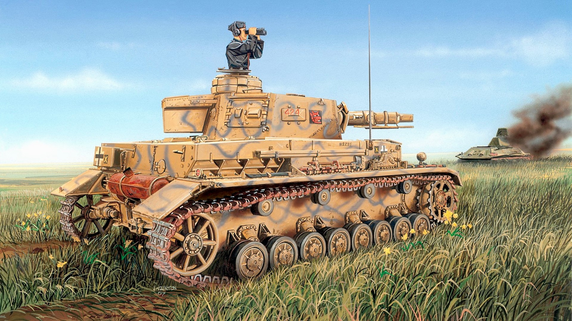 PzKpfw.IV ausf.F1 tank in a field HD Wallpaper