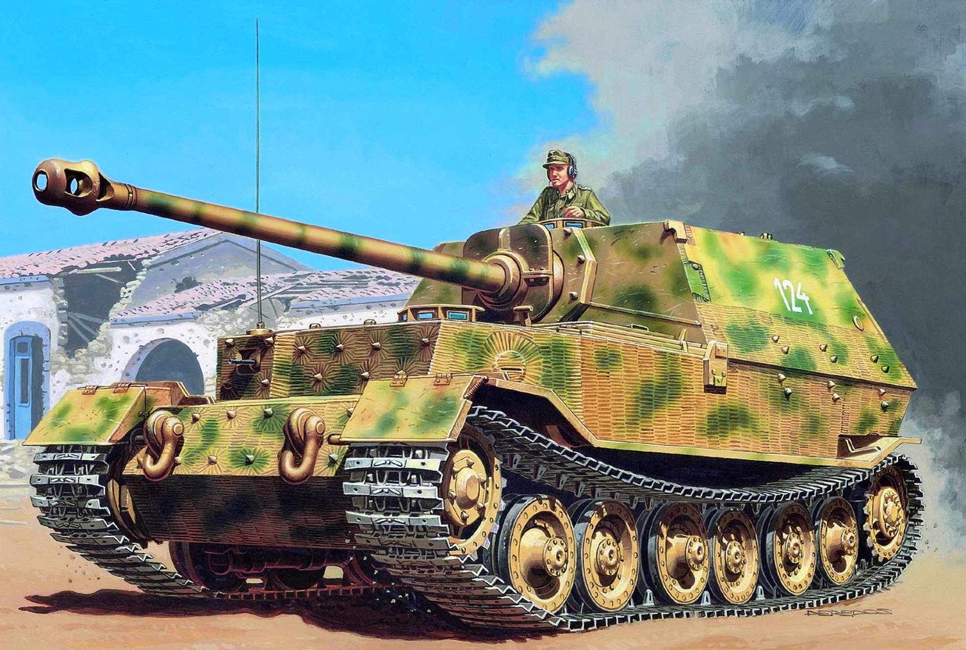 Elefant Ferdinand SPG Painting HD Wallpaper