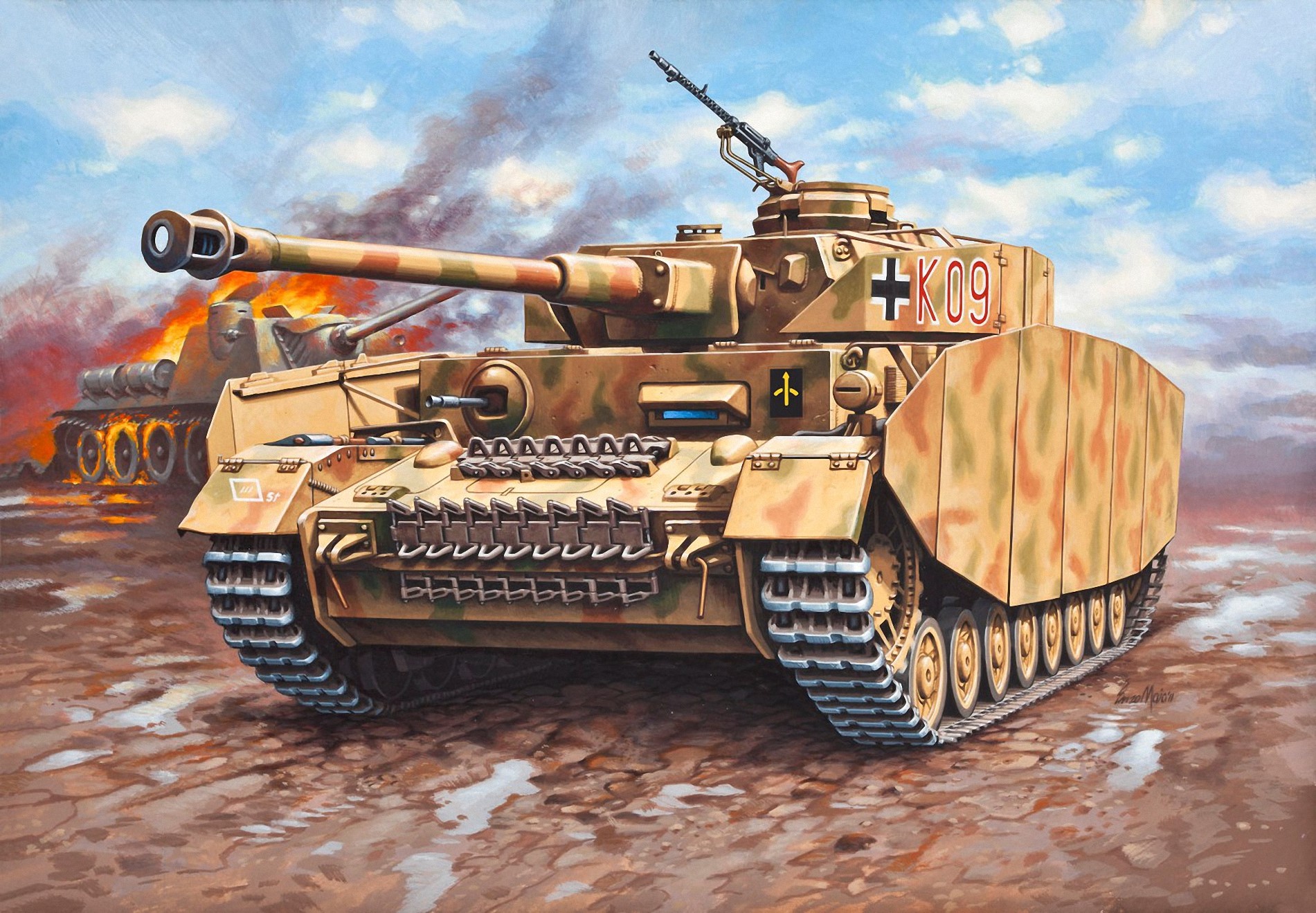 German Pz Kpfw IV Ausf H tank in battle HD Wallpaper