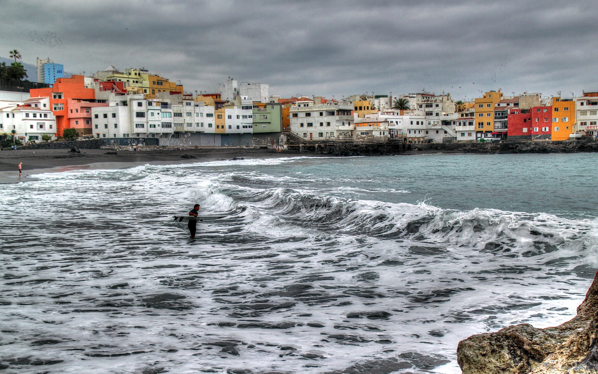 Surfer in the Canary Islands HD Wallpaper