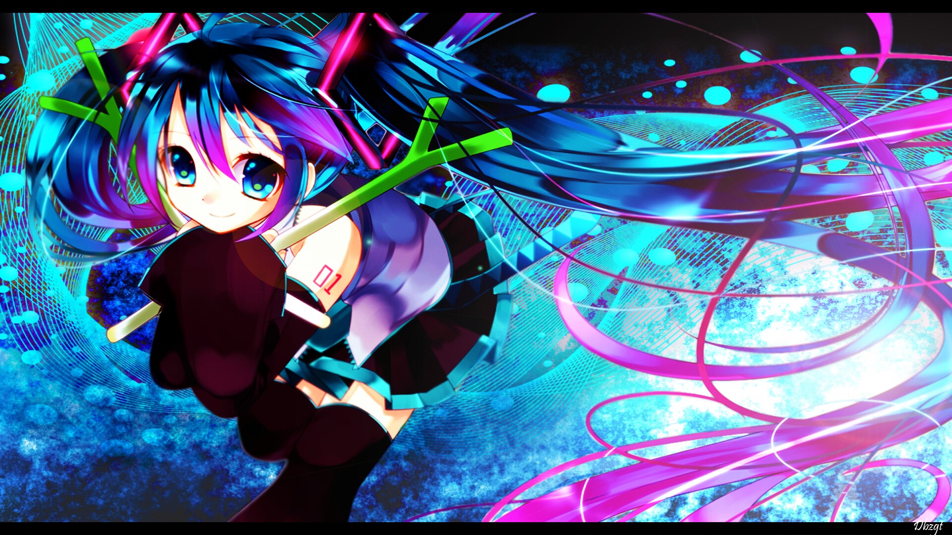 Hatsune Miku from Vocaloid HD Wallpaper