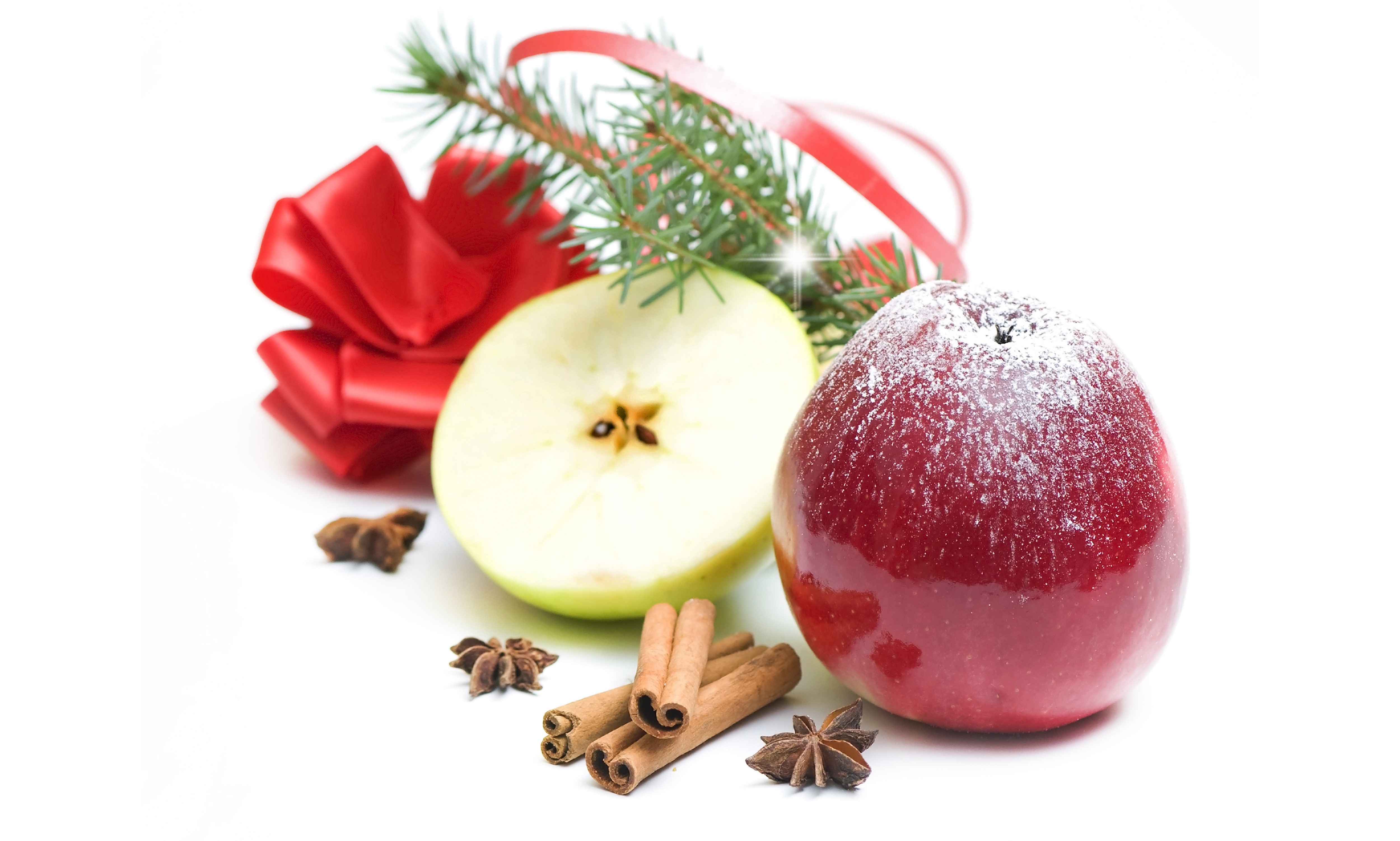 Christmas Apples with Cinnamon and Star Anise HD Wallpaper