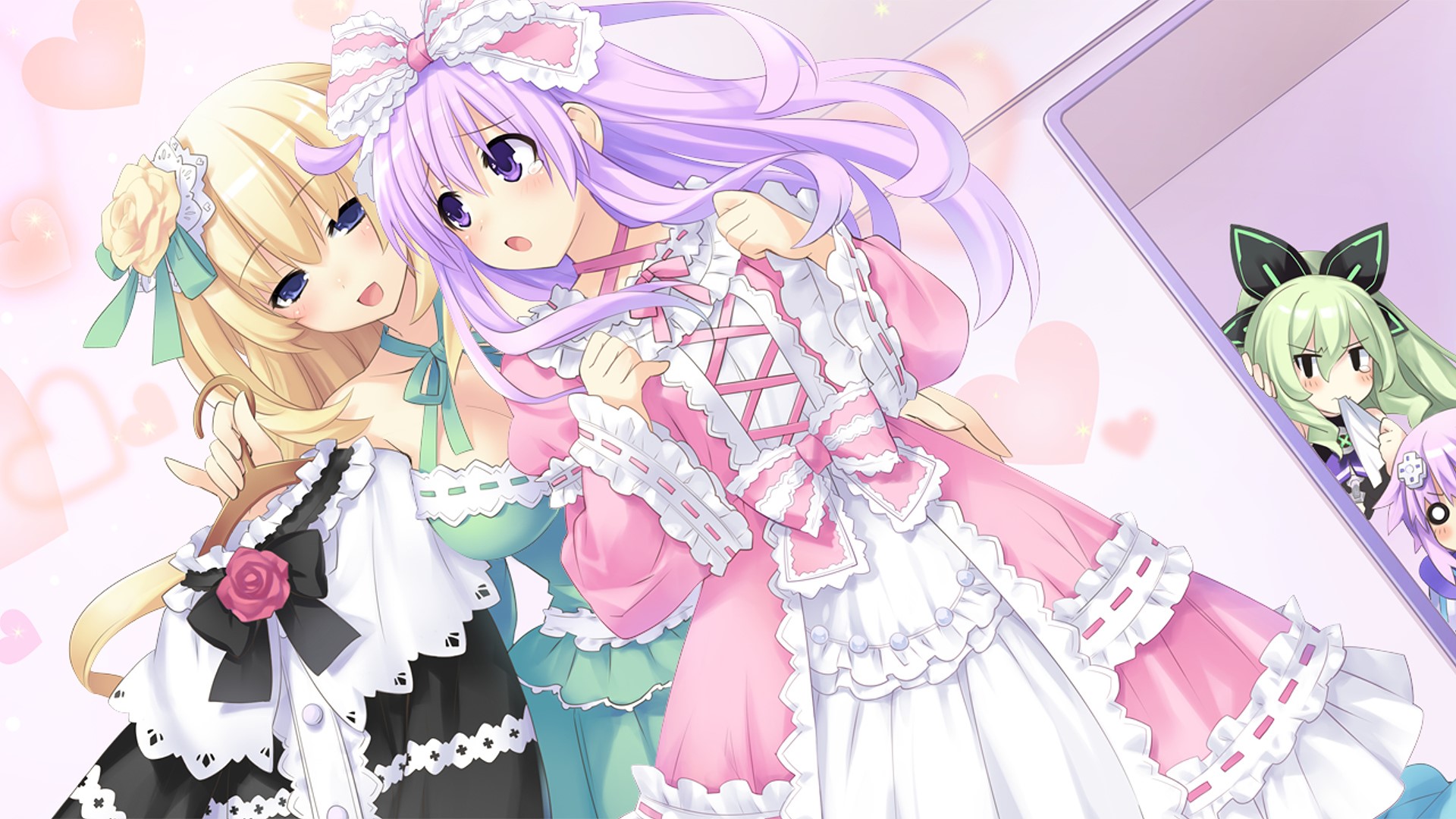 Nepgear and Uni from Hyperdimension Neptunia HD Wallpaper