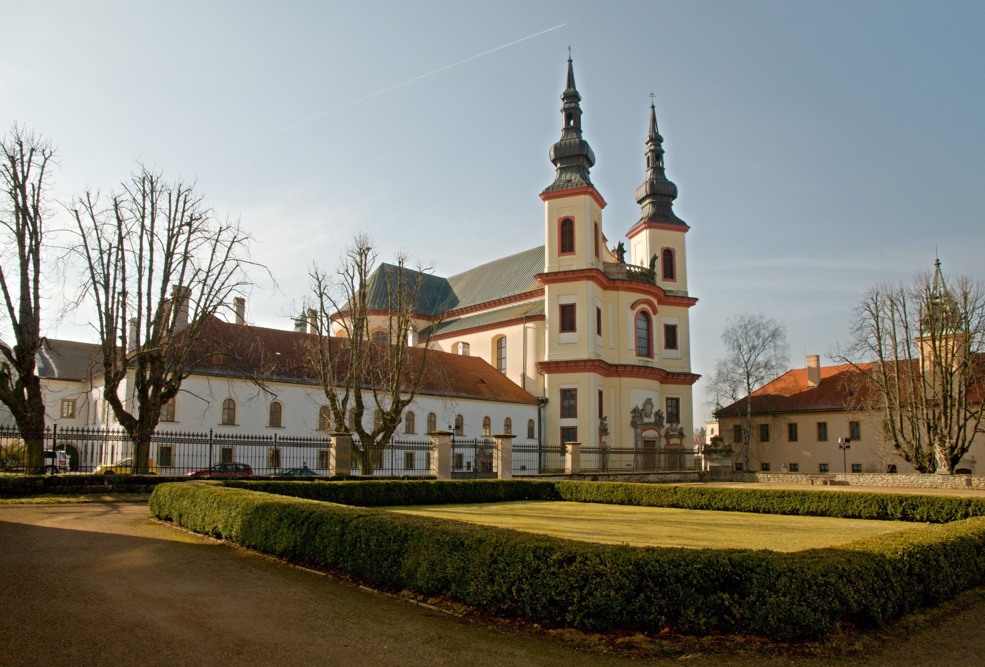 Church with twin towers in Czech Republic HD Wallpaper