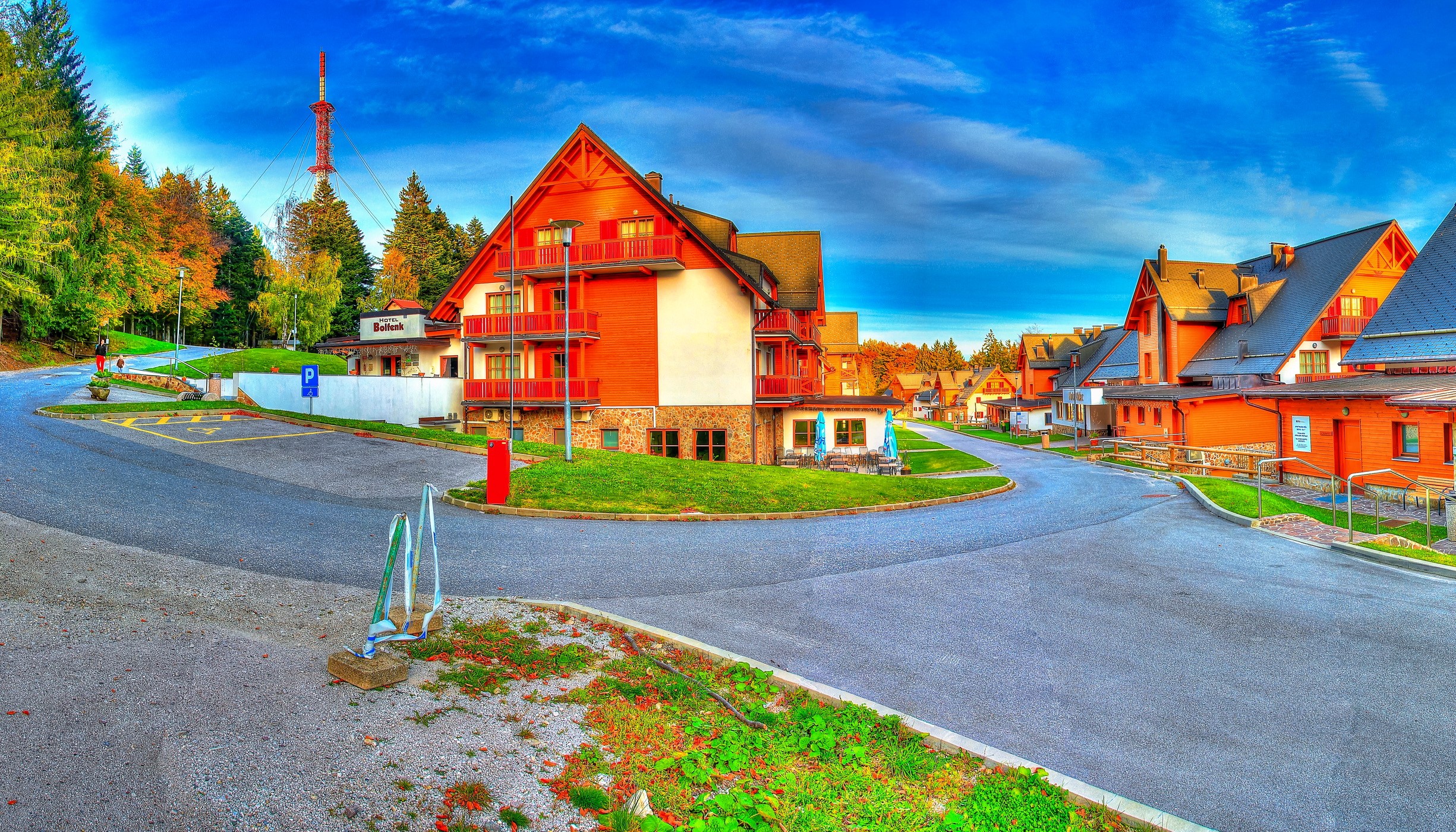 Roads and buildings in Slovenia HD Wallpaper