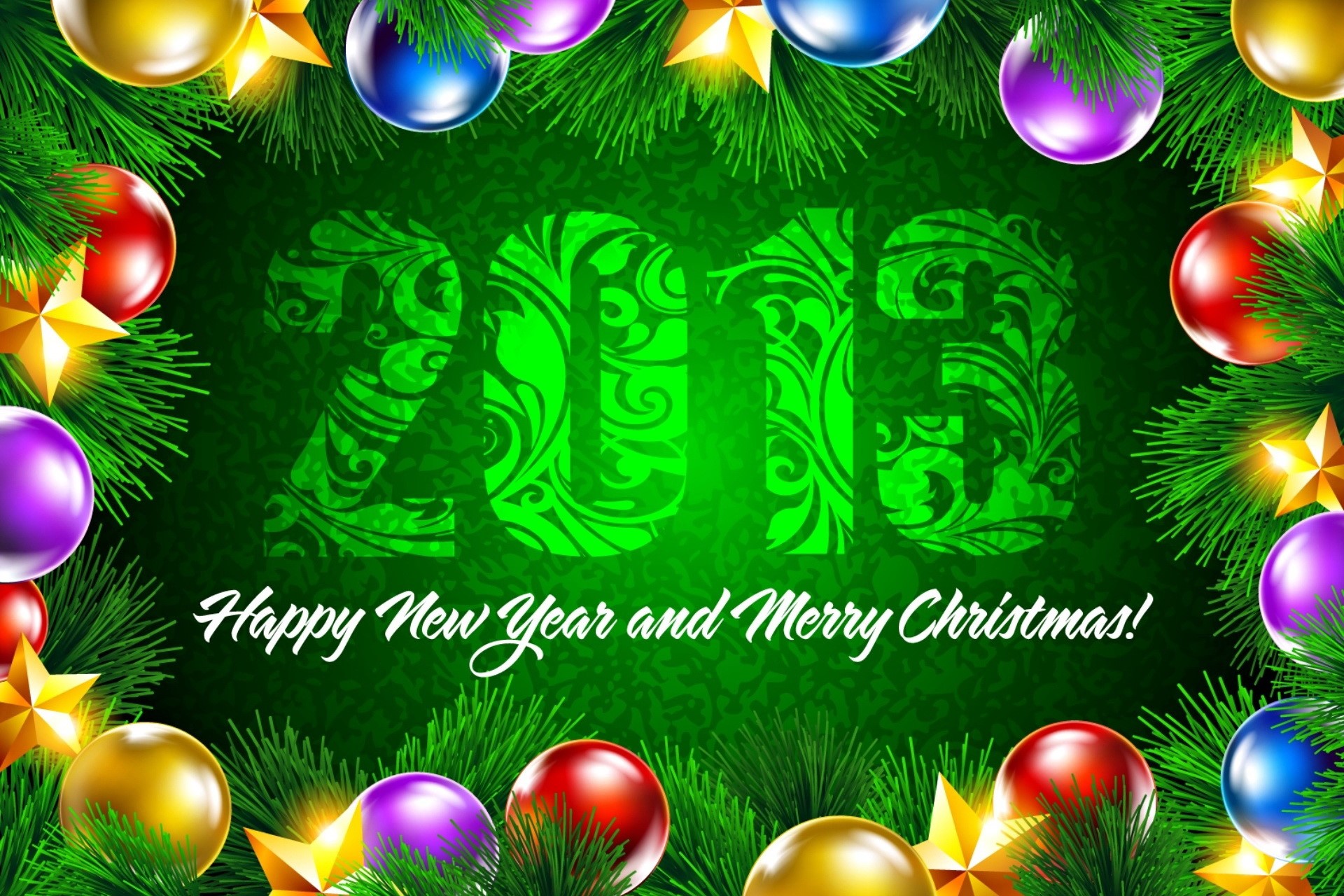 Happy New Year and Merry Christmas 2013 HD Wallpaper
