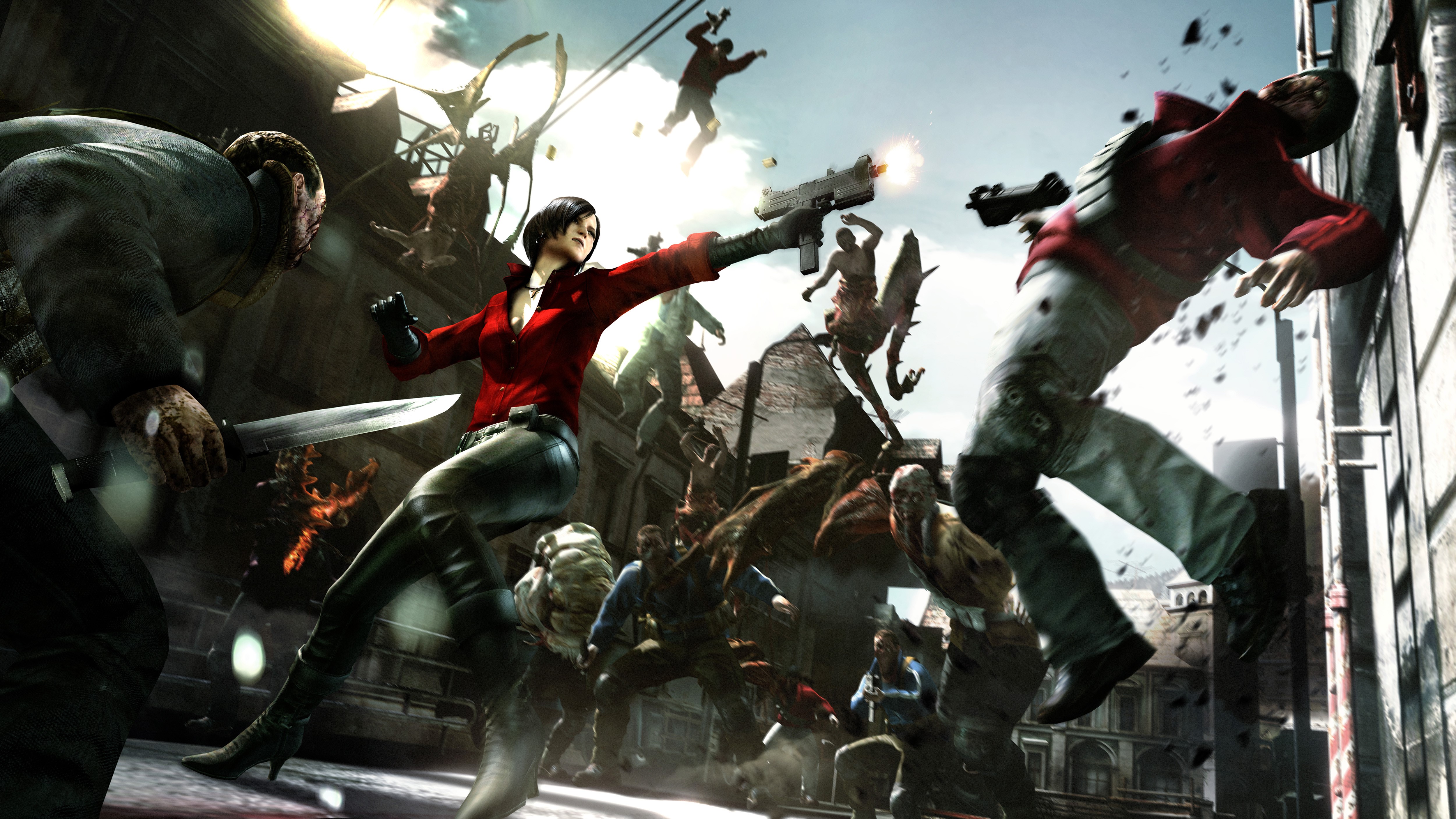 Ada Wong and zombies from Resident Evil HD Wallpaper