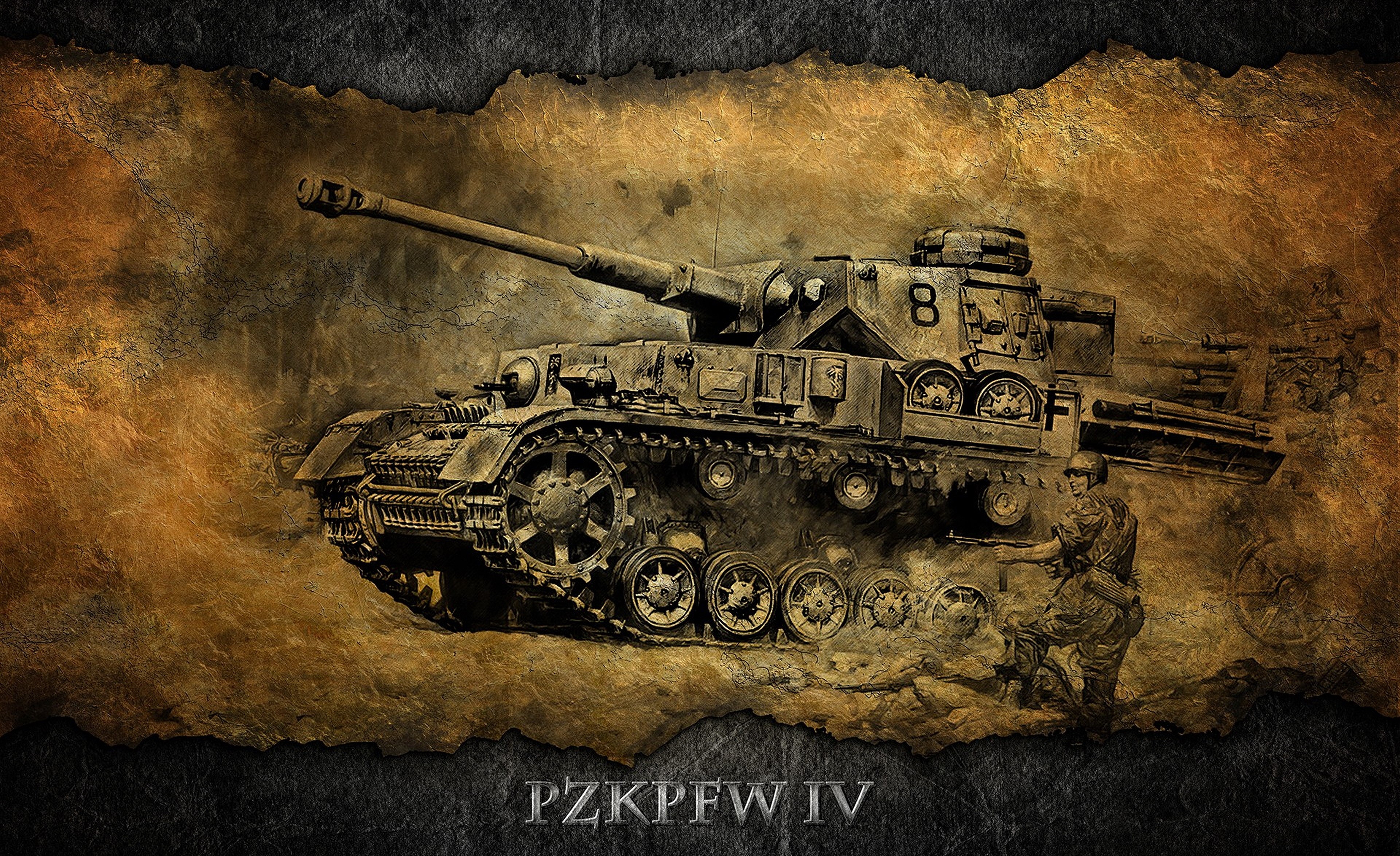 PzKpfw IV Tank with Soldier HD Wallpaper