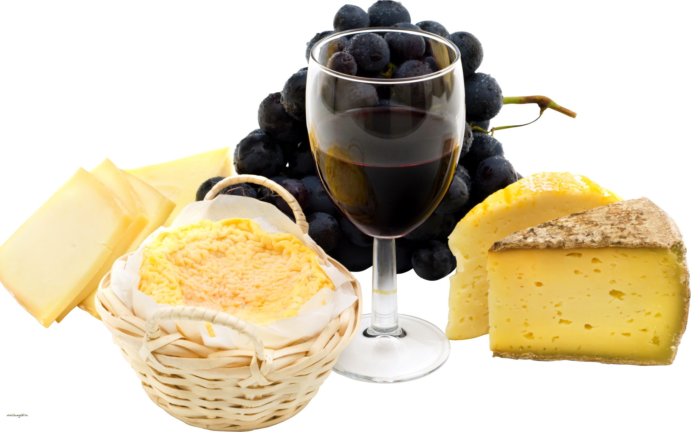 Cheese, Grapes, and Red Wine HD Wallpaper