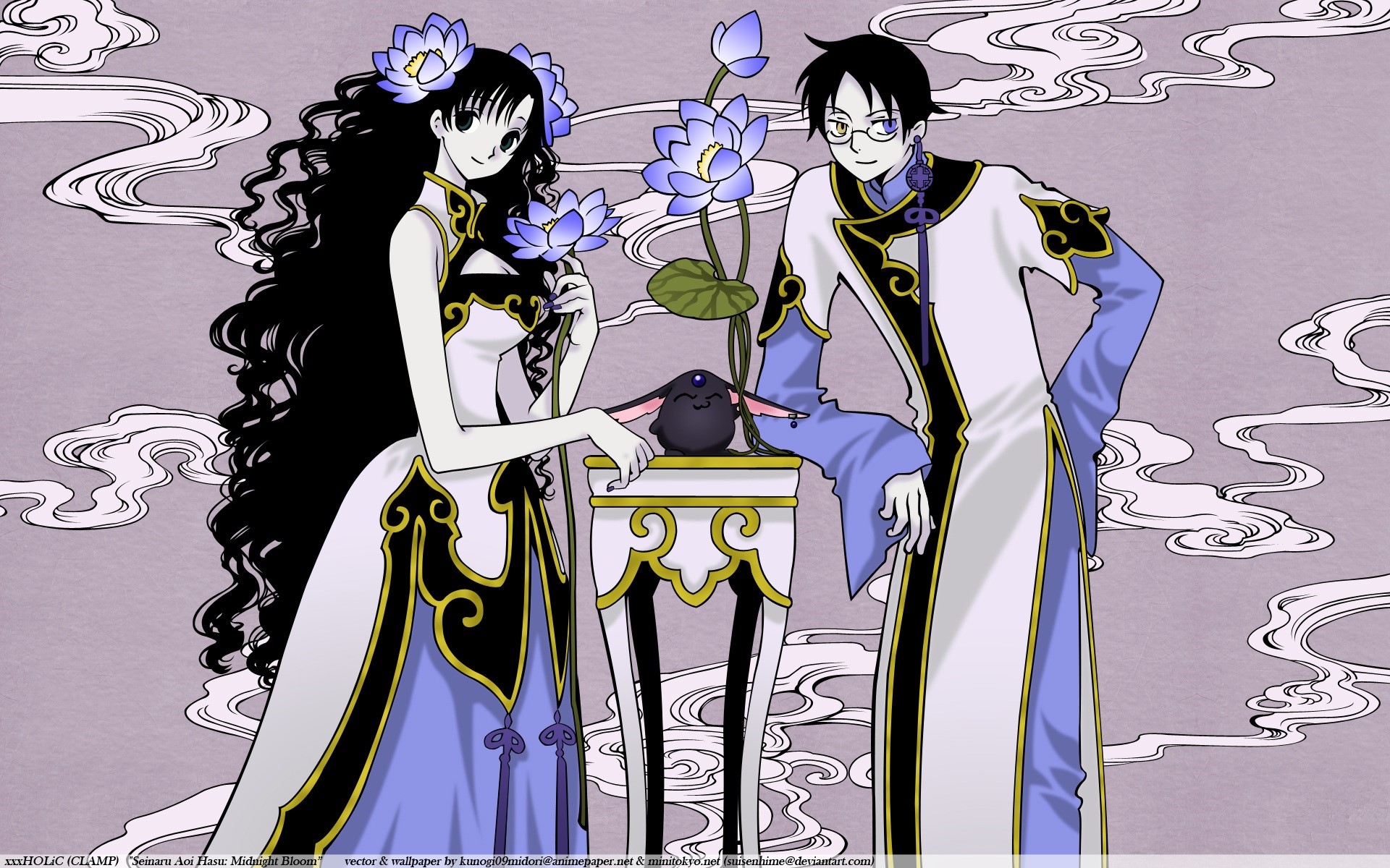 xxxHOLiC characters with lotus flowers HD Wallpaper