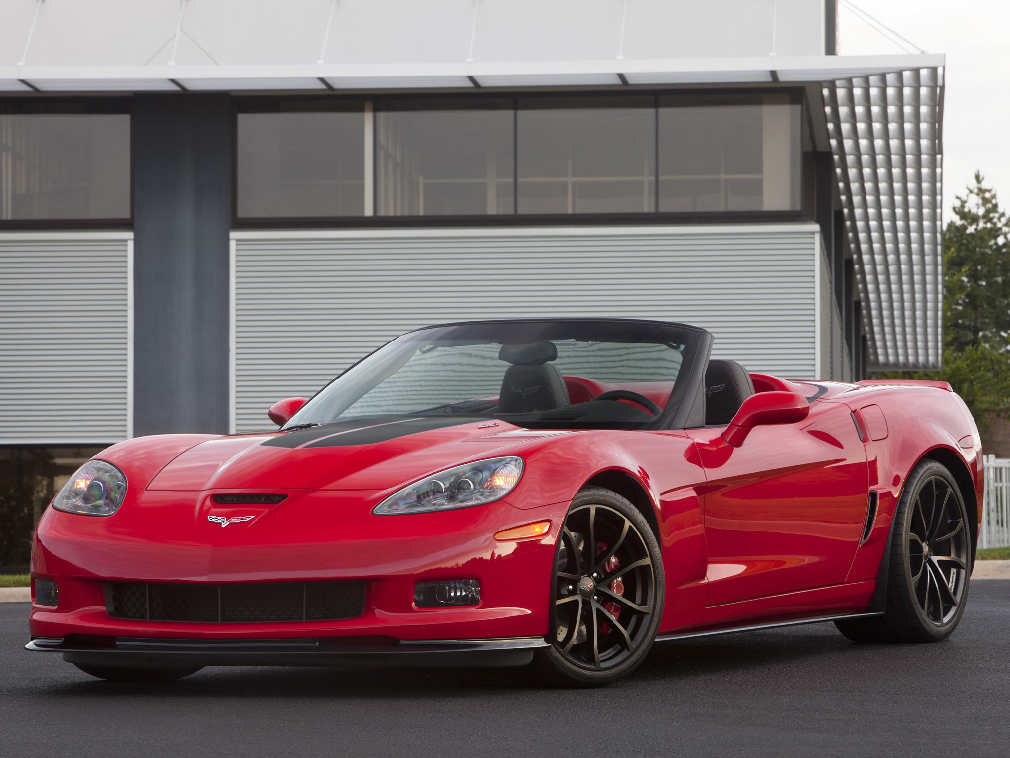 Red Chevrolet Corvette 427 Convertible (C6) HD Wallpaper