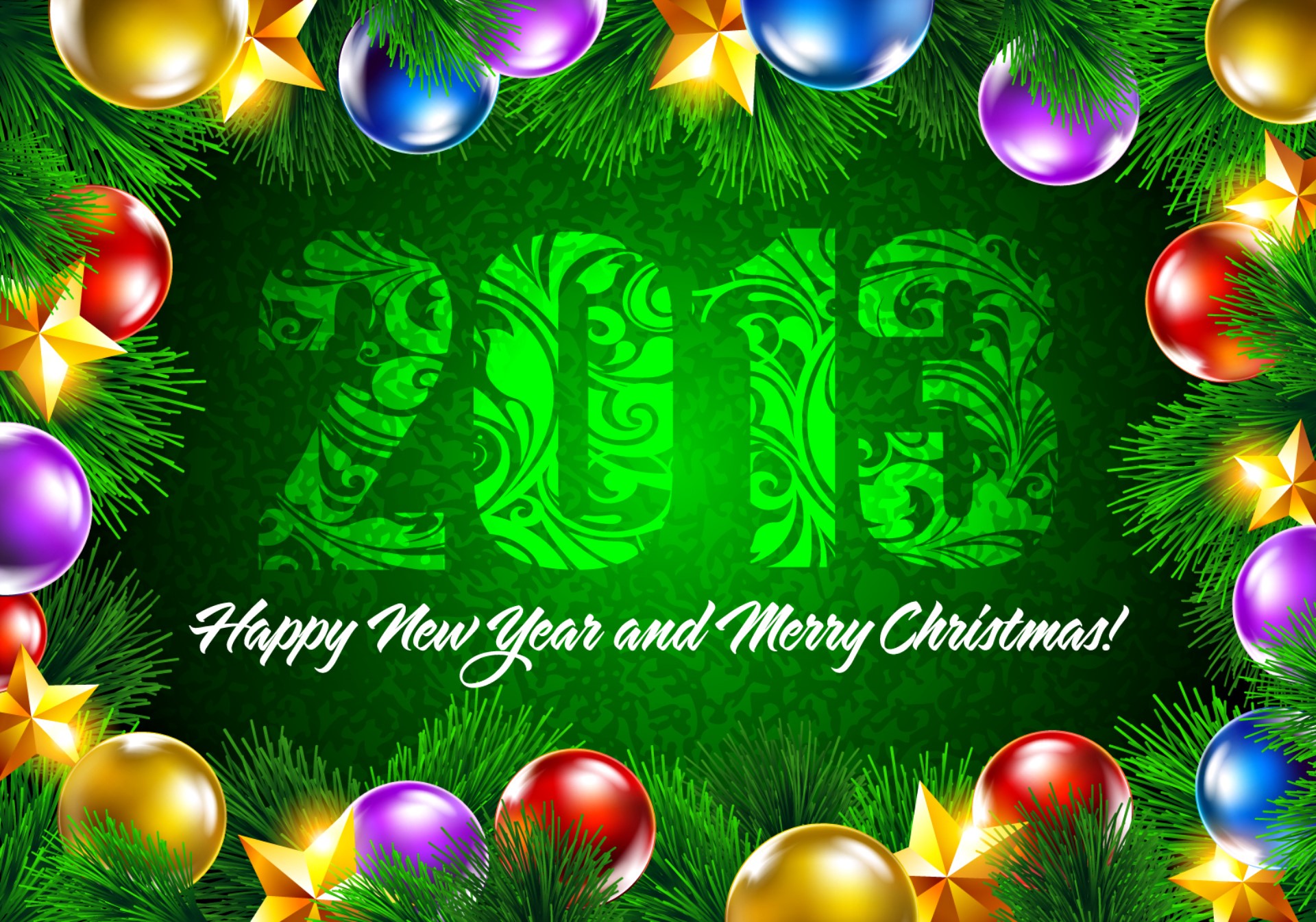 Happy New Year and Merry Christmas 2013 HD Wallpaper