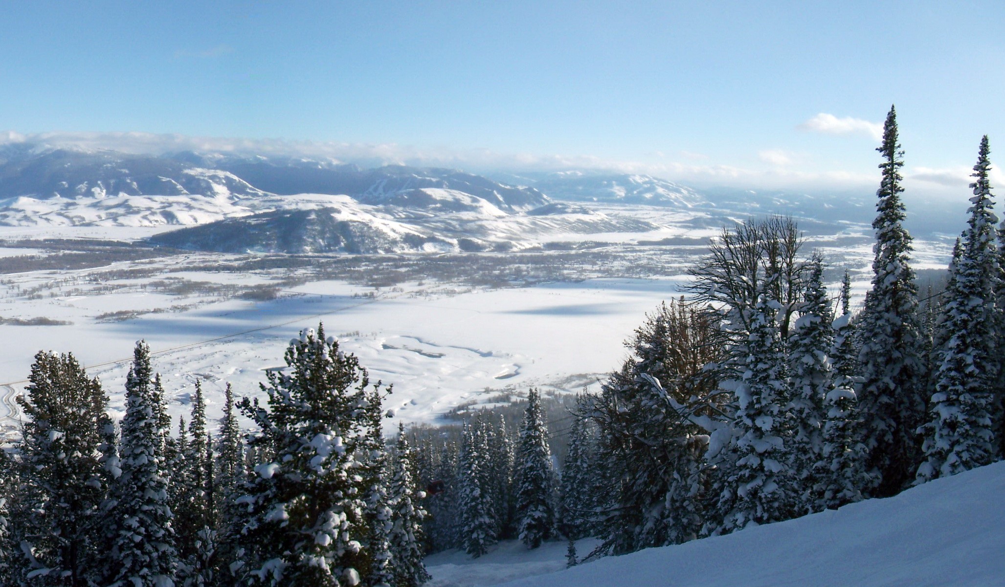 Snowy Mountains and Forest in Grand Teton National Park HD Wallpaper