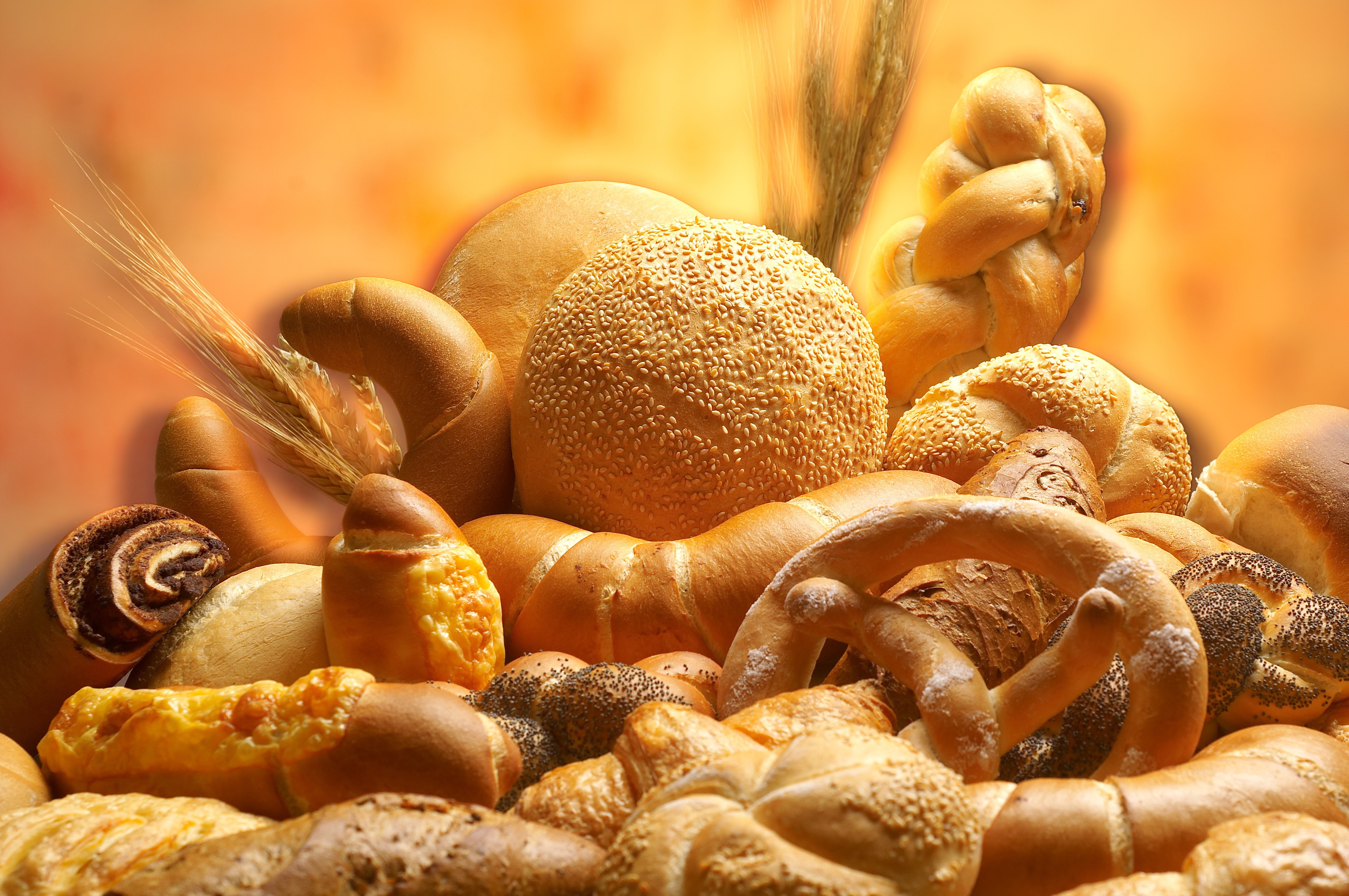 Assortment of Freshly Baked Breads and Pastries HD Wallpaper