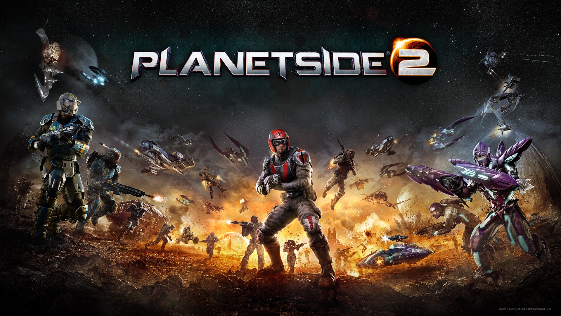 PlanetSide 2 Soldiers and Vehicles in Battle HD Wallpaper