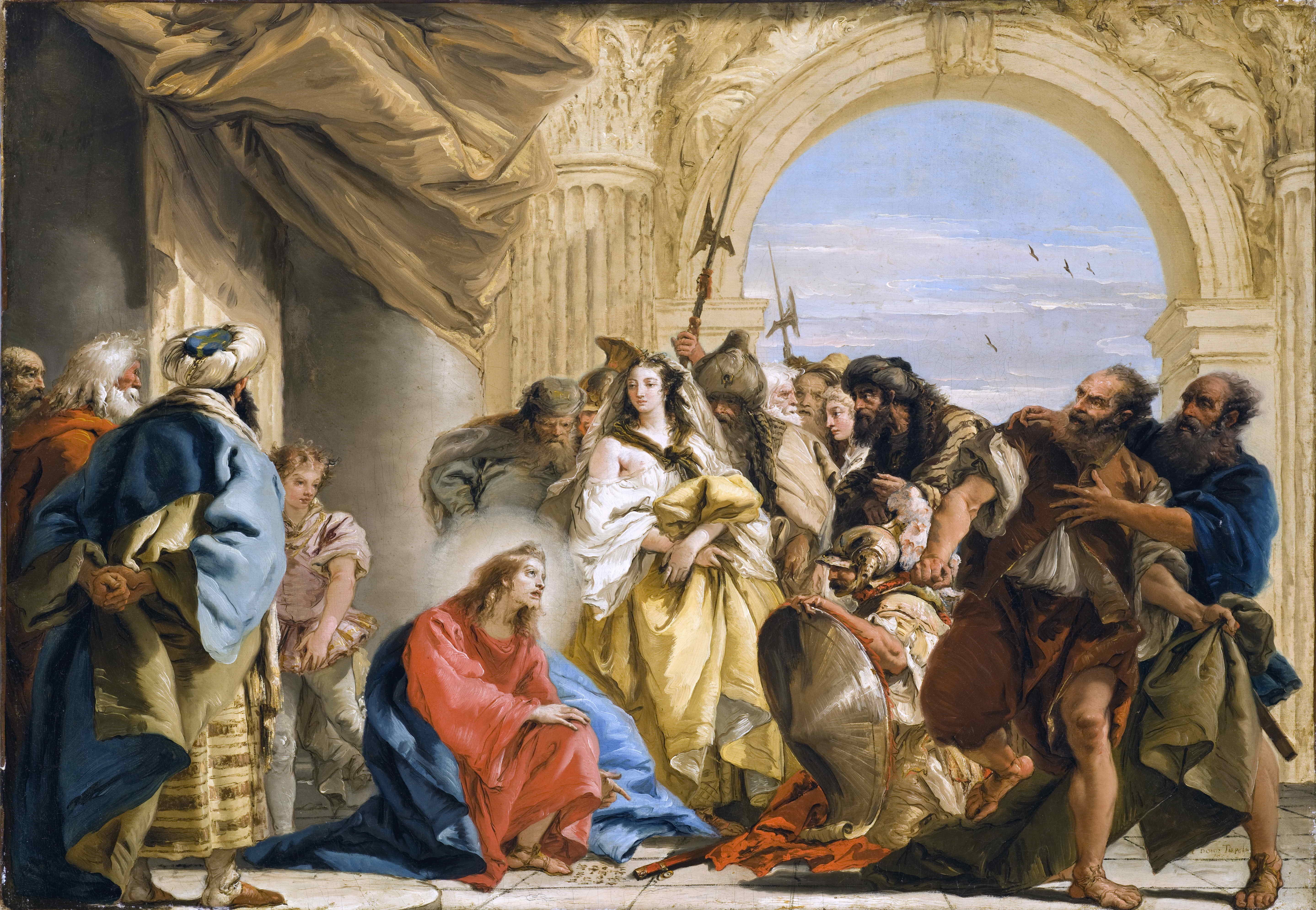 Christ and the Woman Taken in Adultery HD Wallpaper