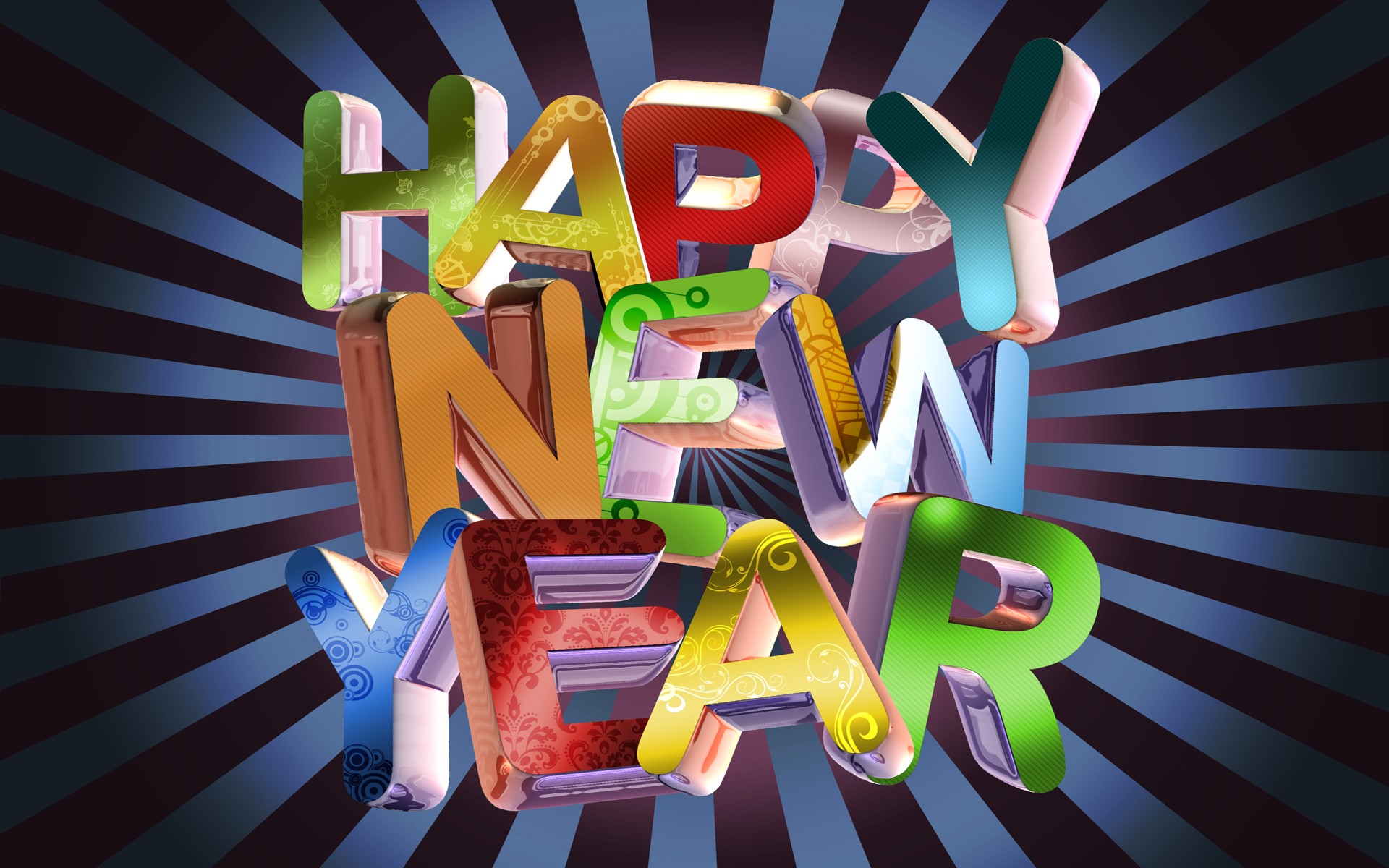 Happy New Year 3D Text HD Wallpaper
