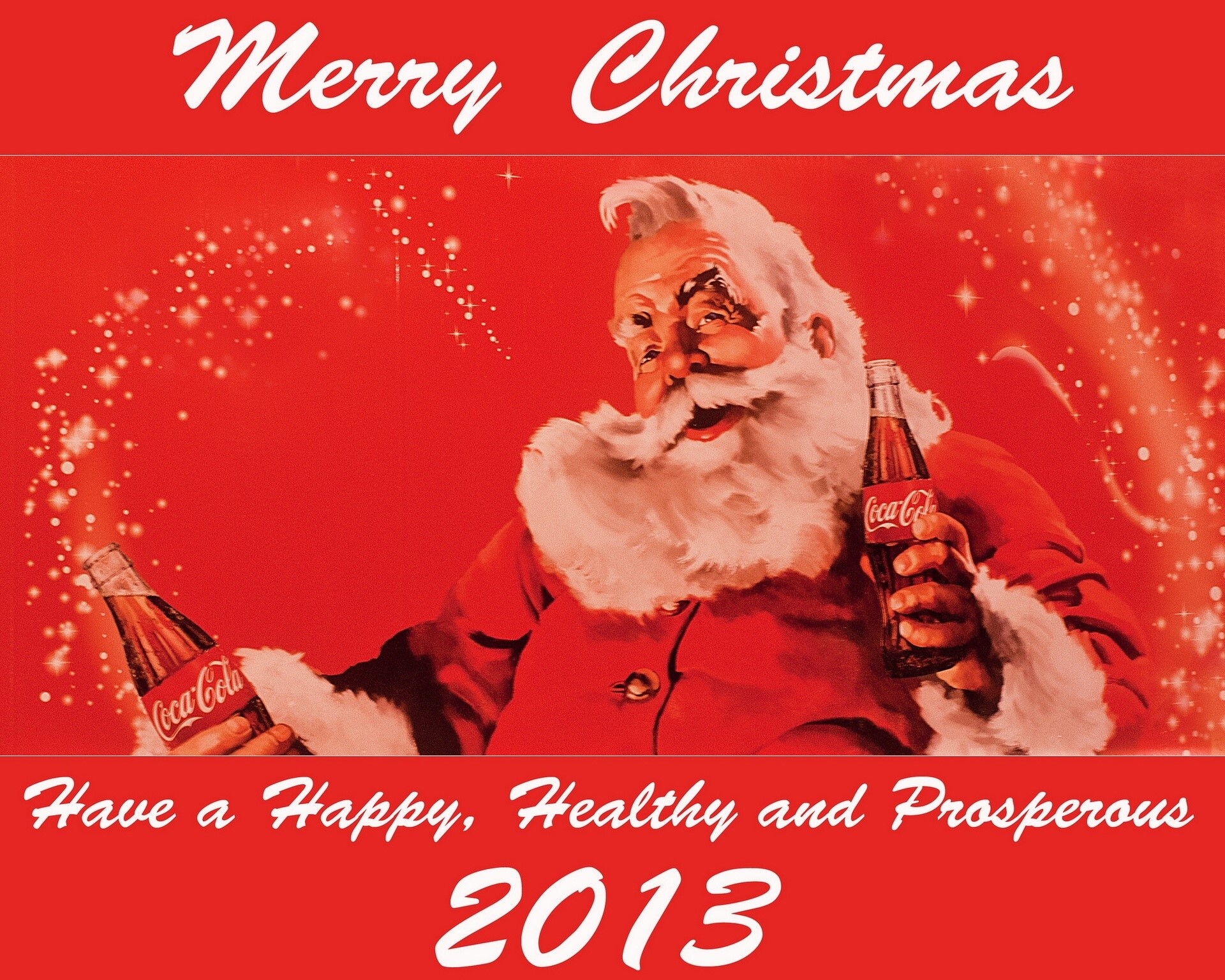 Coca-Cola Merry Christmas 2013 Santa Claus HD Wallpaper