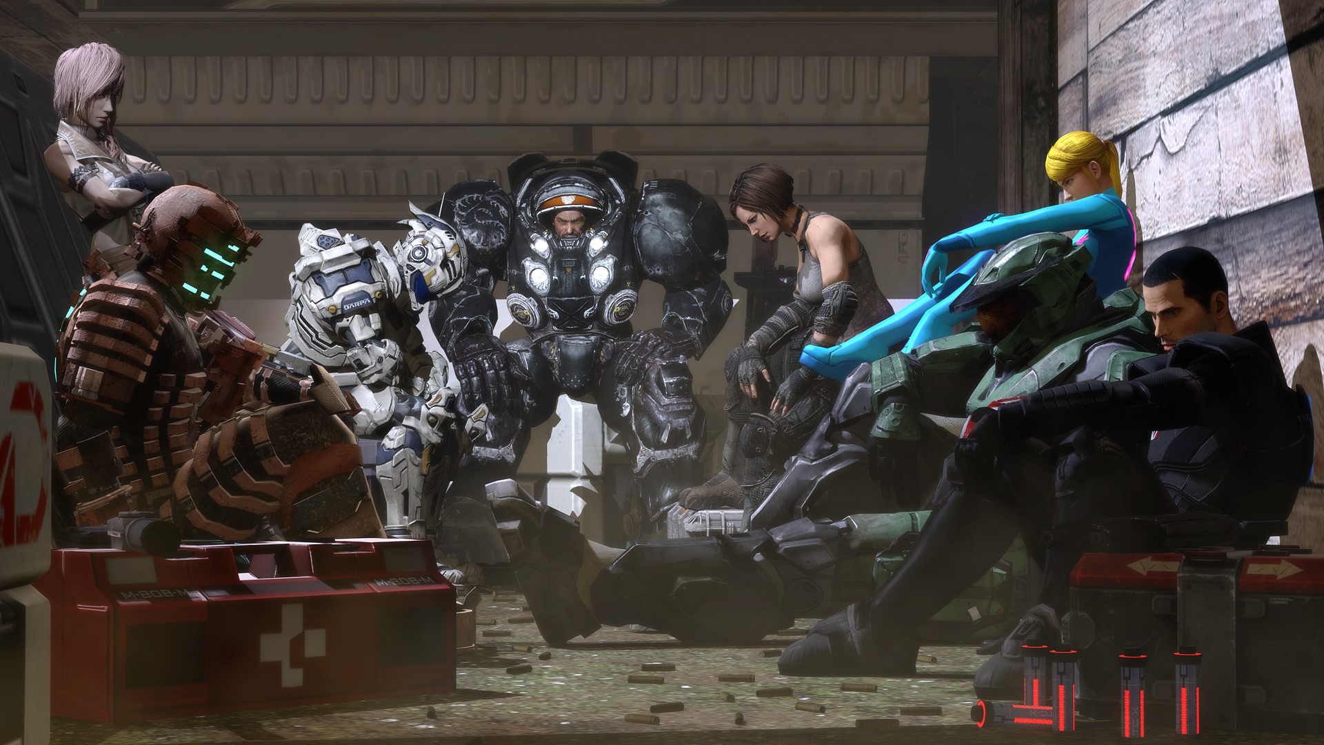 Video game characters resting together HD Wallpaper
