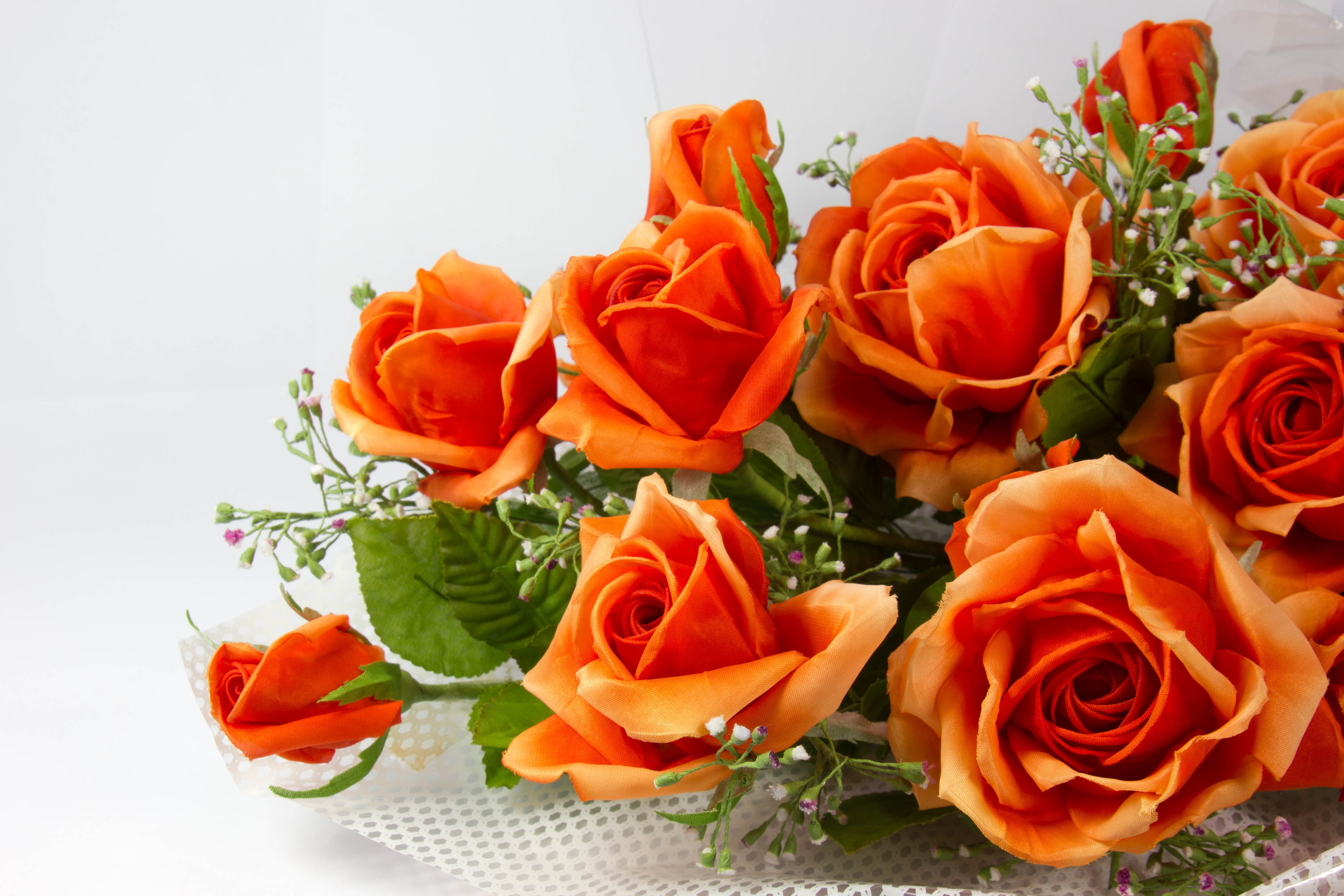 Bouquet of Orange Roses HD Wallpaper