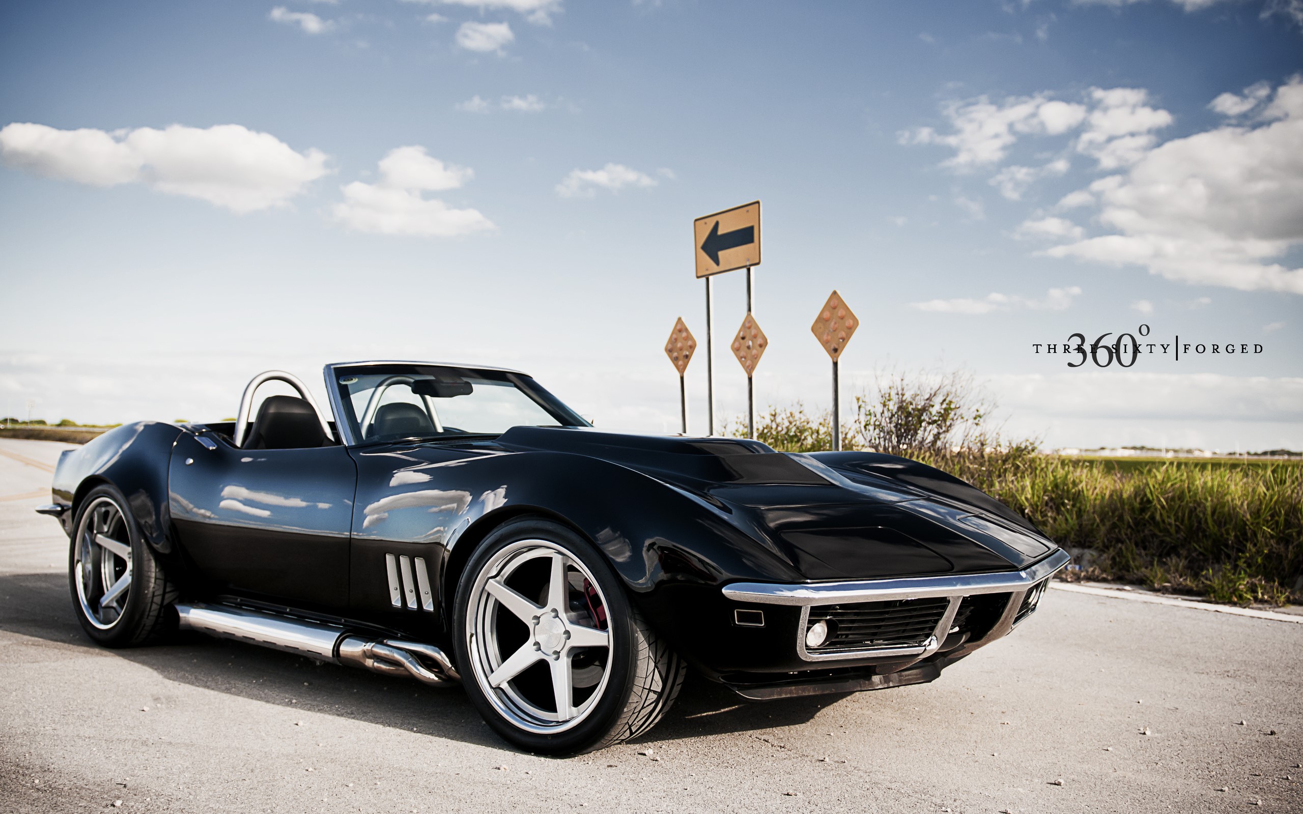 Black 1969 Chevrolet Corvette Convertible HD Wallpaper