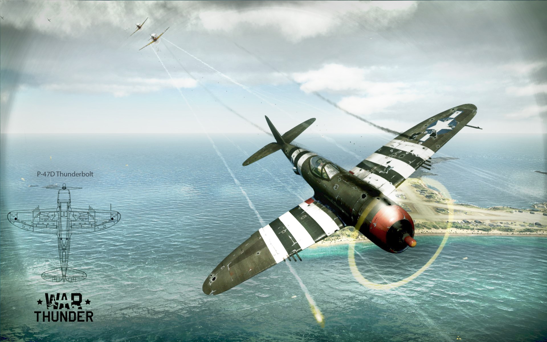 P-47D Thunderbolt in War Thunder aerial combat HD Wallpaper