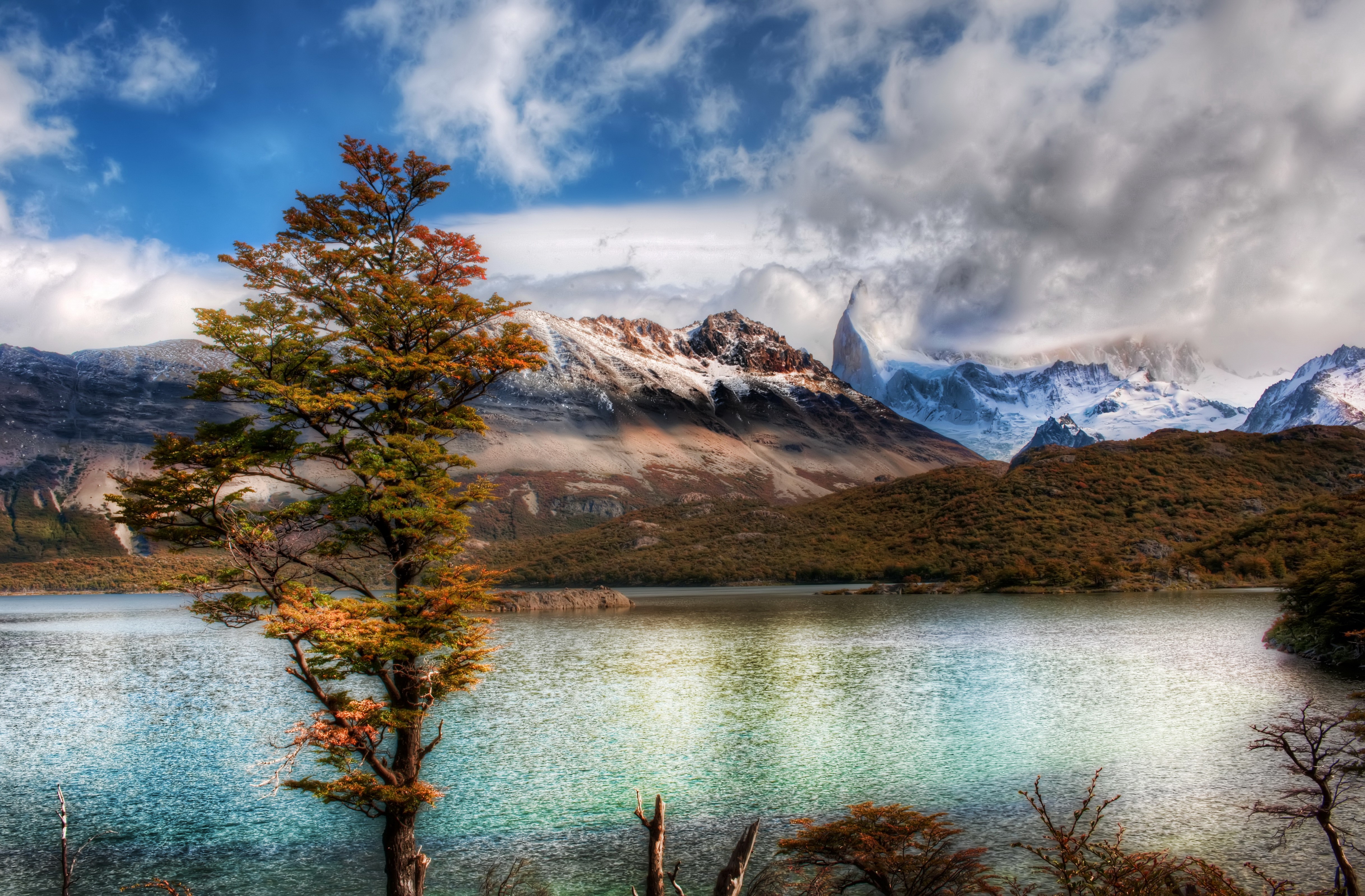 Lake and Mountains in Patagonia, Argentina HD Wallpaper