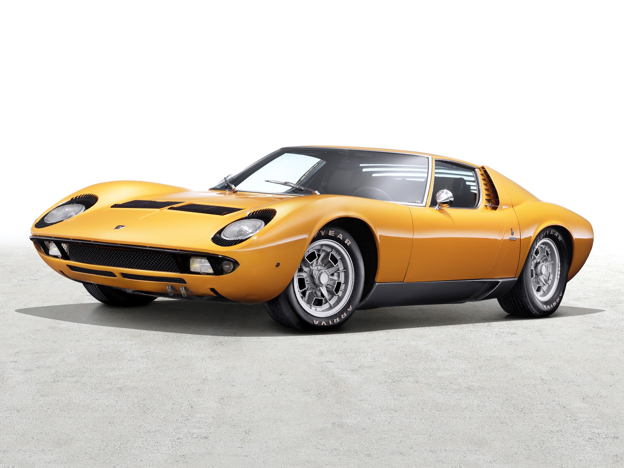 Orange Lamborghini Miura P400 S HD Wallpaper