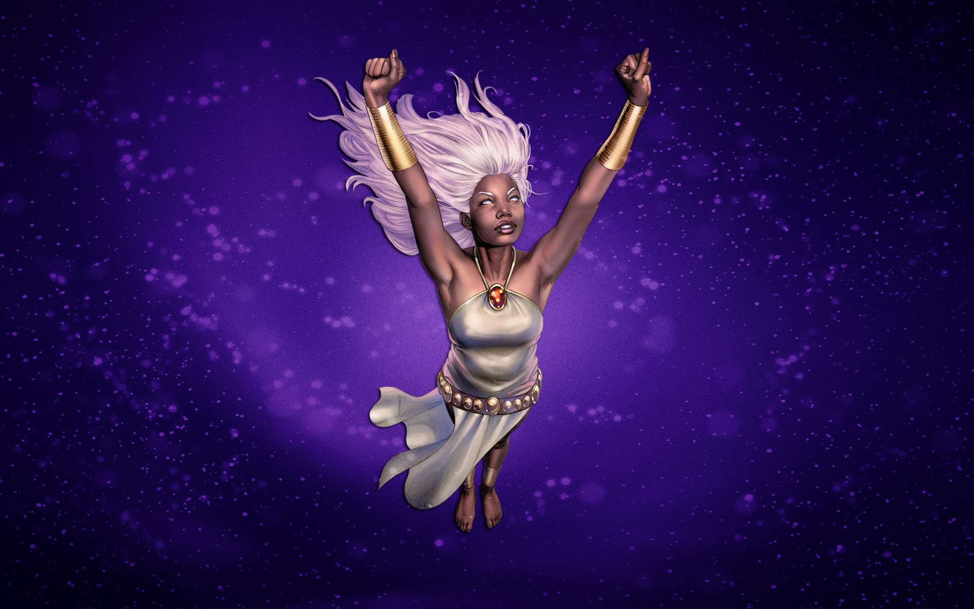 Storm from X-Men flying with arms raised HD Wallpaper