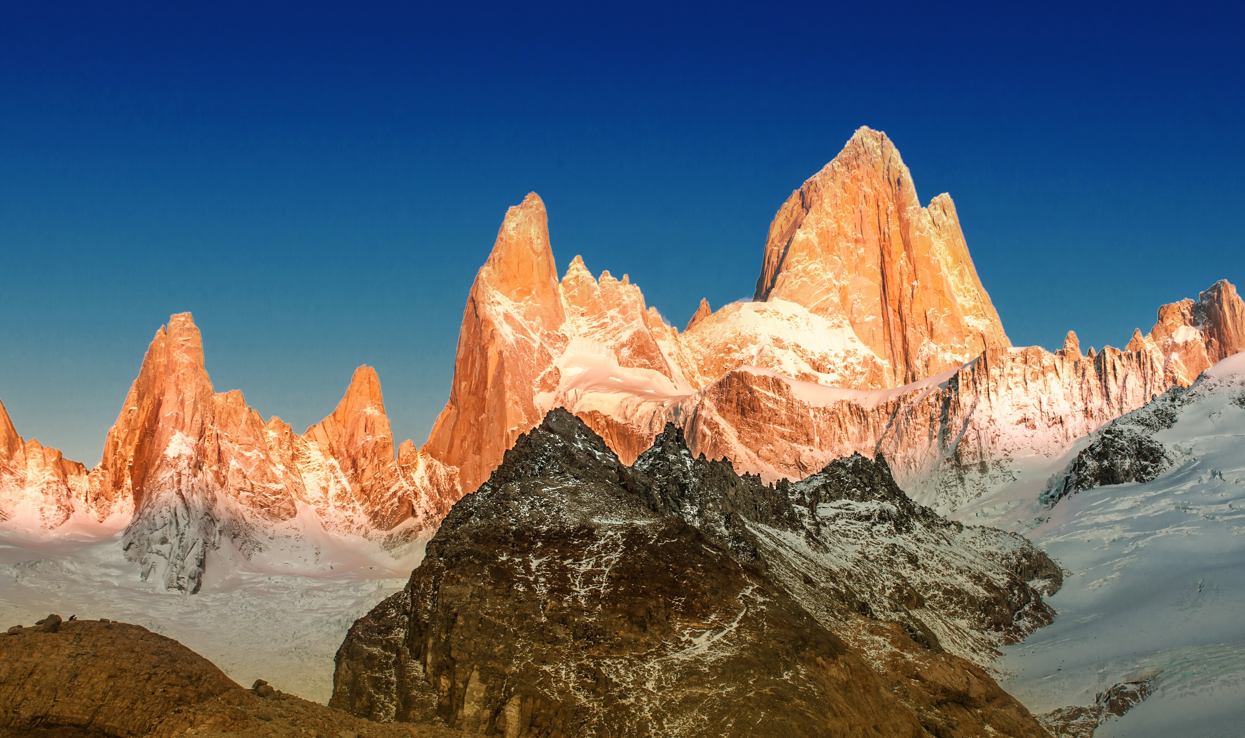 4K Mountains in Argentina with Snow HD Wallpaper