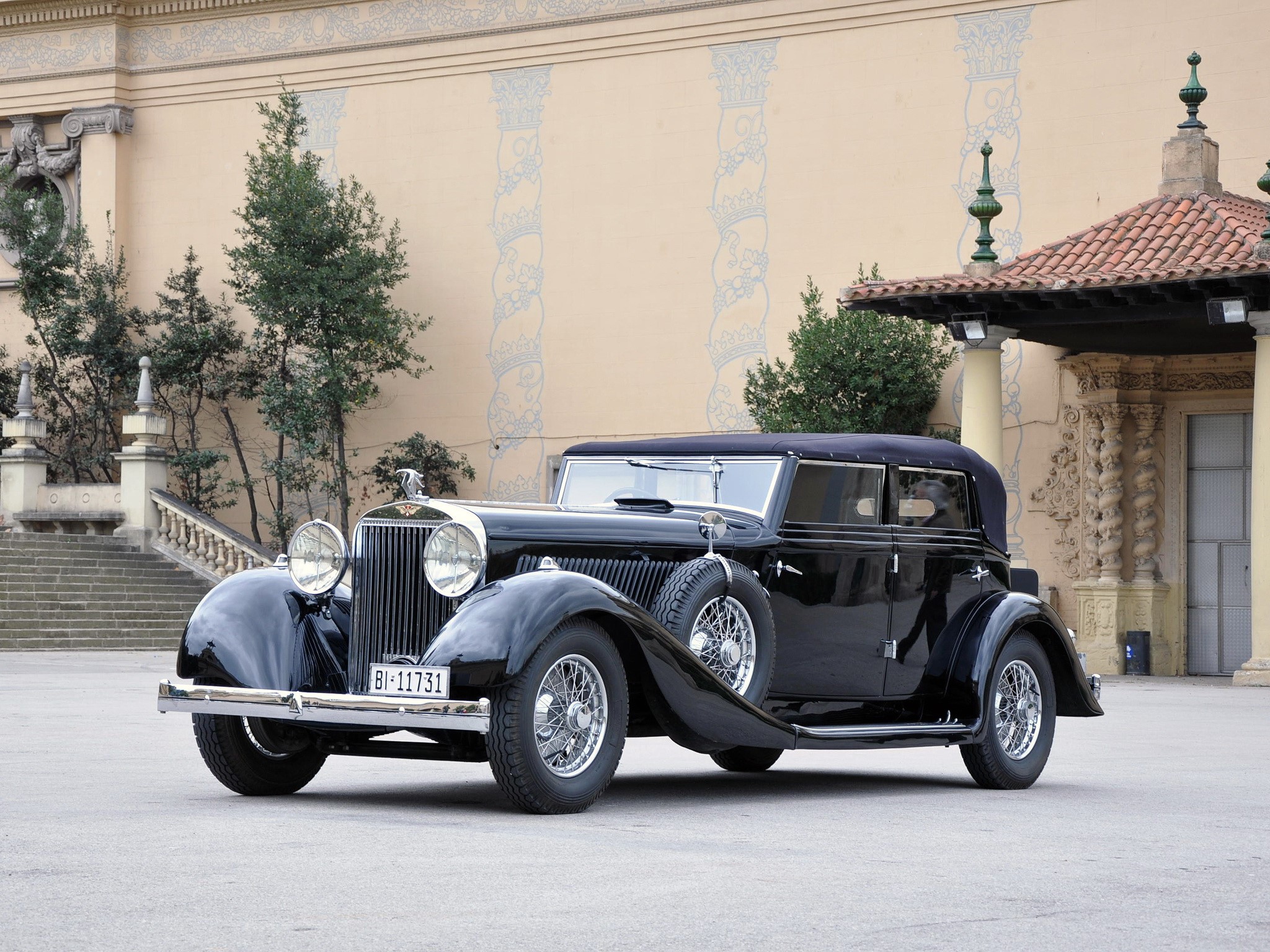 Black Hispano-Suiza T56 Torpedo by Fiol 1935 HD Wallpaper