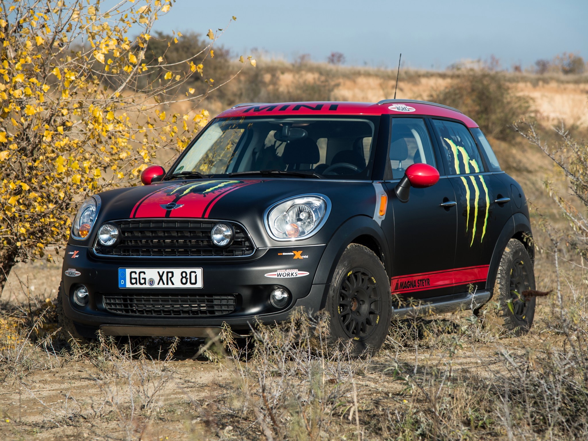 Black Mini Countryman with Monster Energy Livery HD Wallpaper