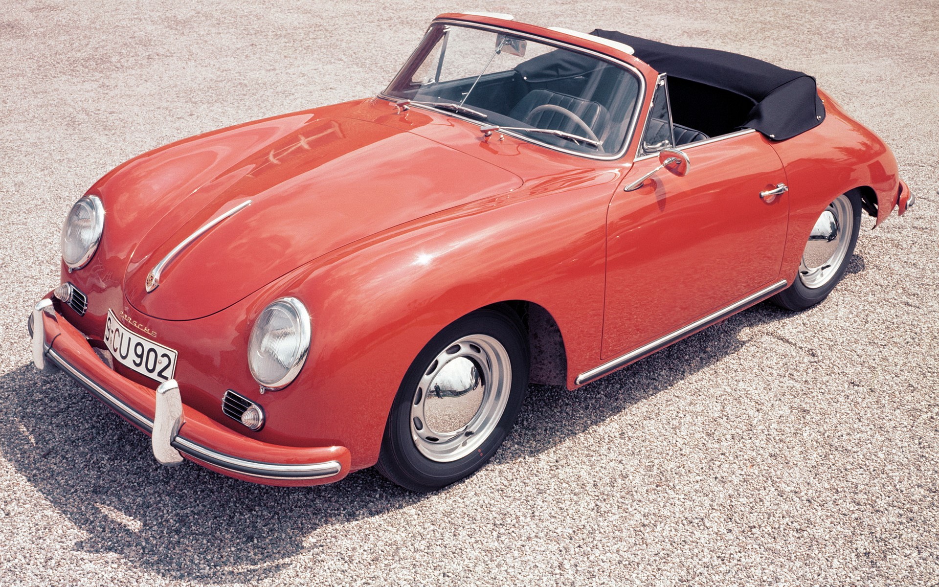 Red Porsche 356 Convertible HD Wallpaper