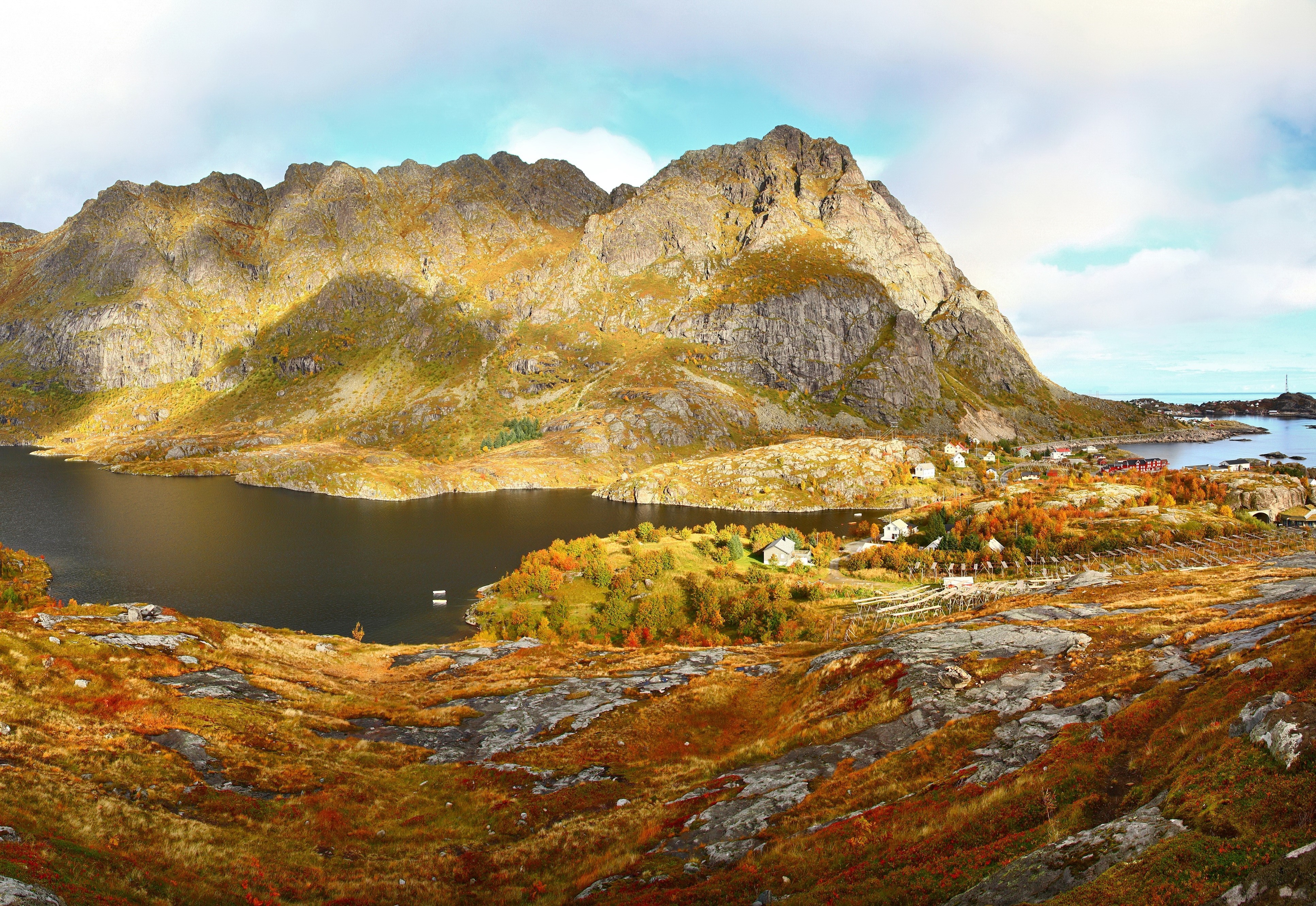 4K Lake Norway Mountains Grass Moss HD Wallpaper