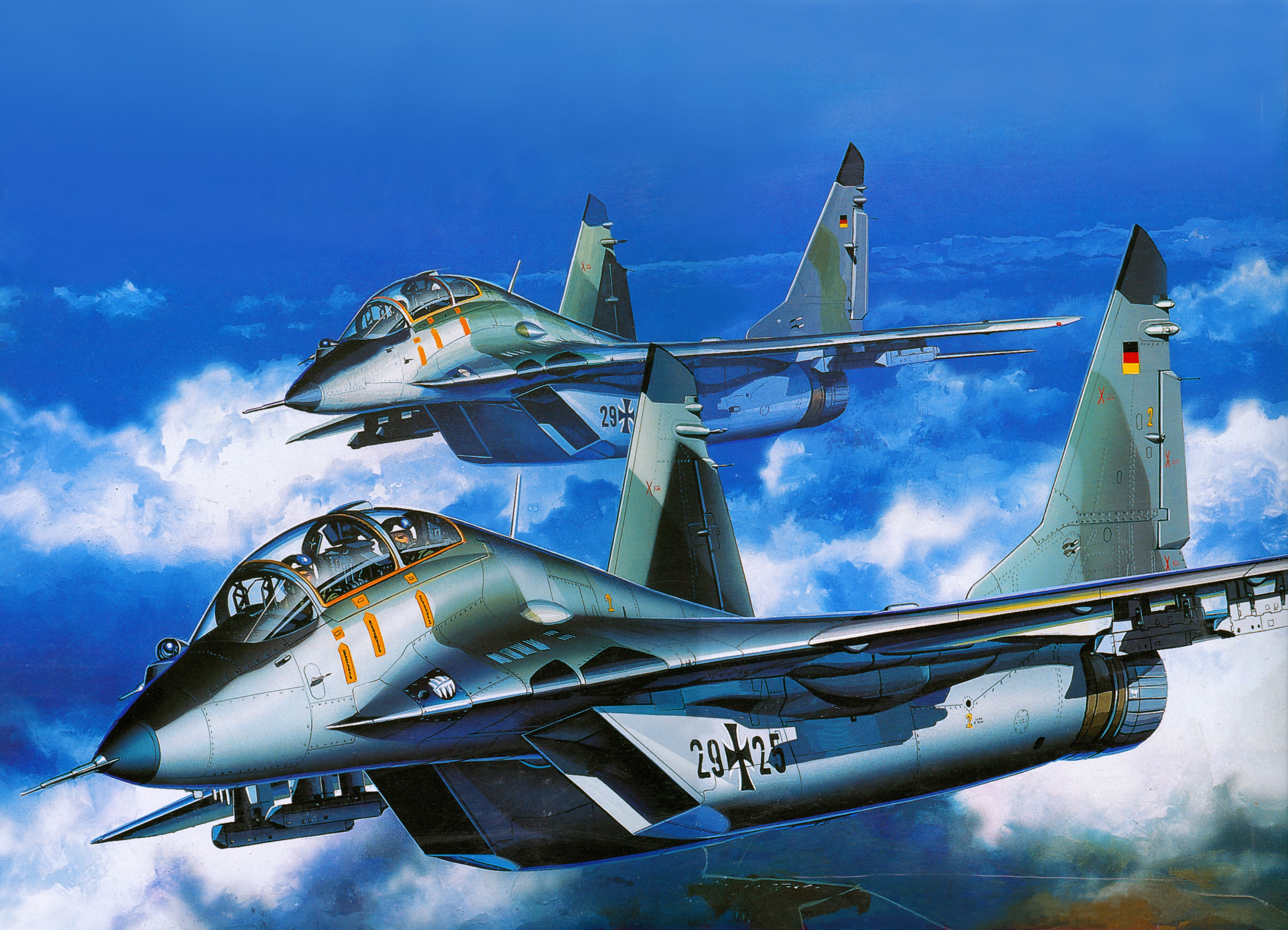 Two German Air Force Fighter Jets in Flight HD Wallpaper