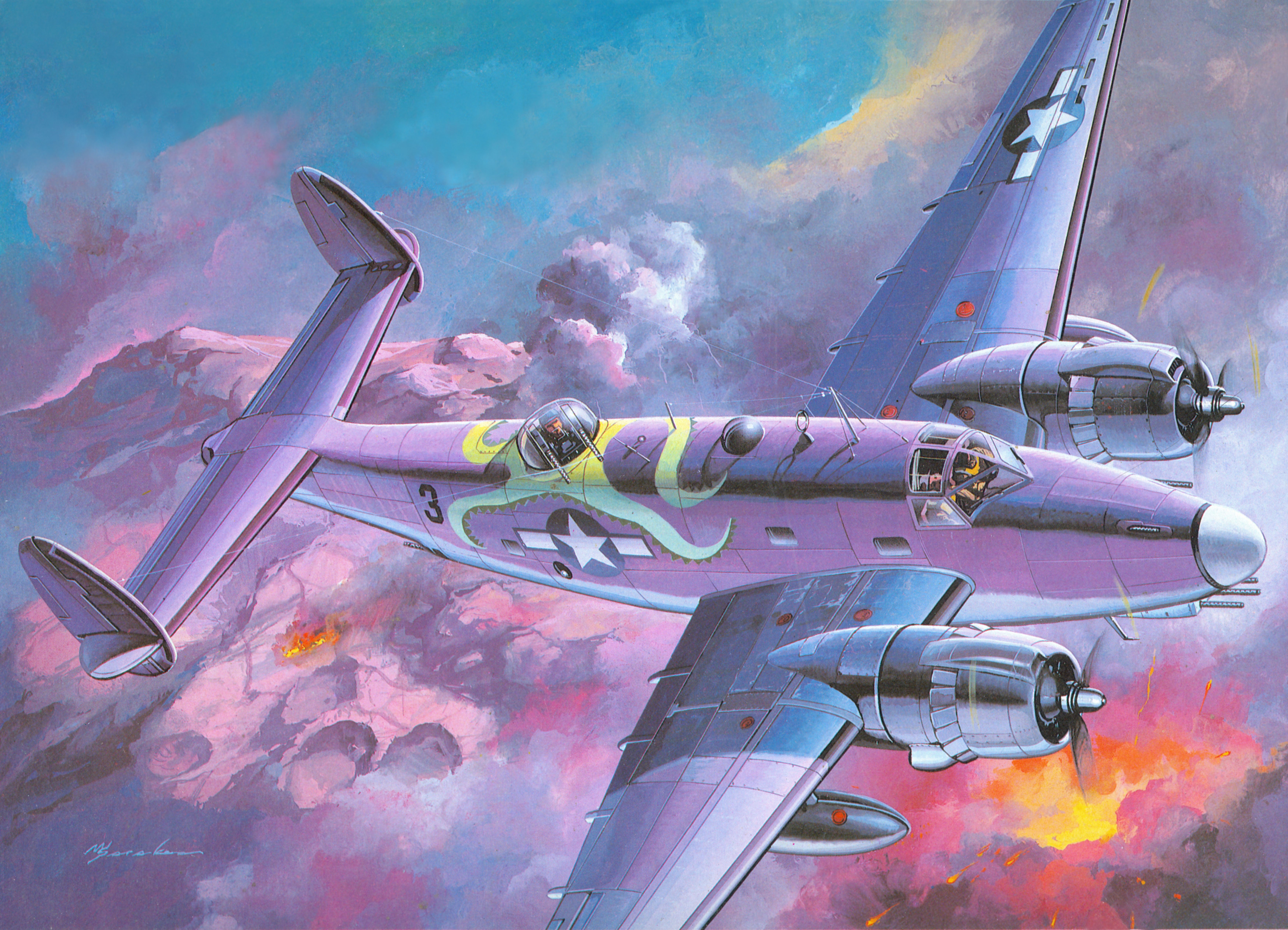 Lockheed PV-1 Ventura airplane in flight HD Wallpaper