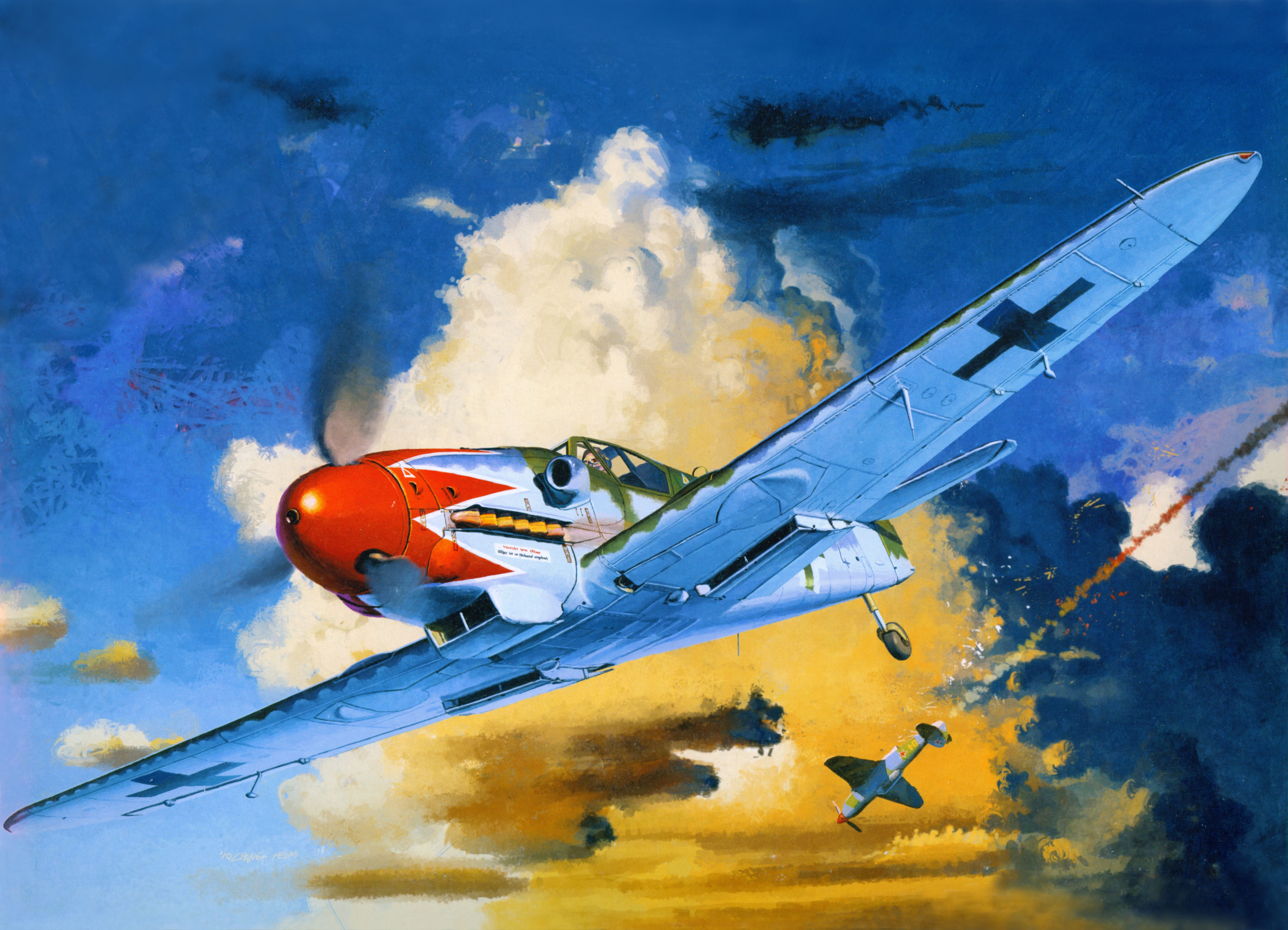 Bf-109K-4 Airplane in Combat HD Wallpaper