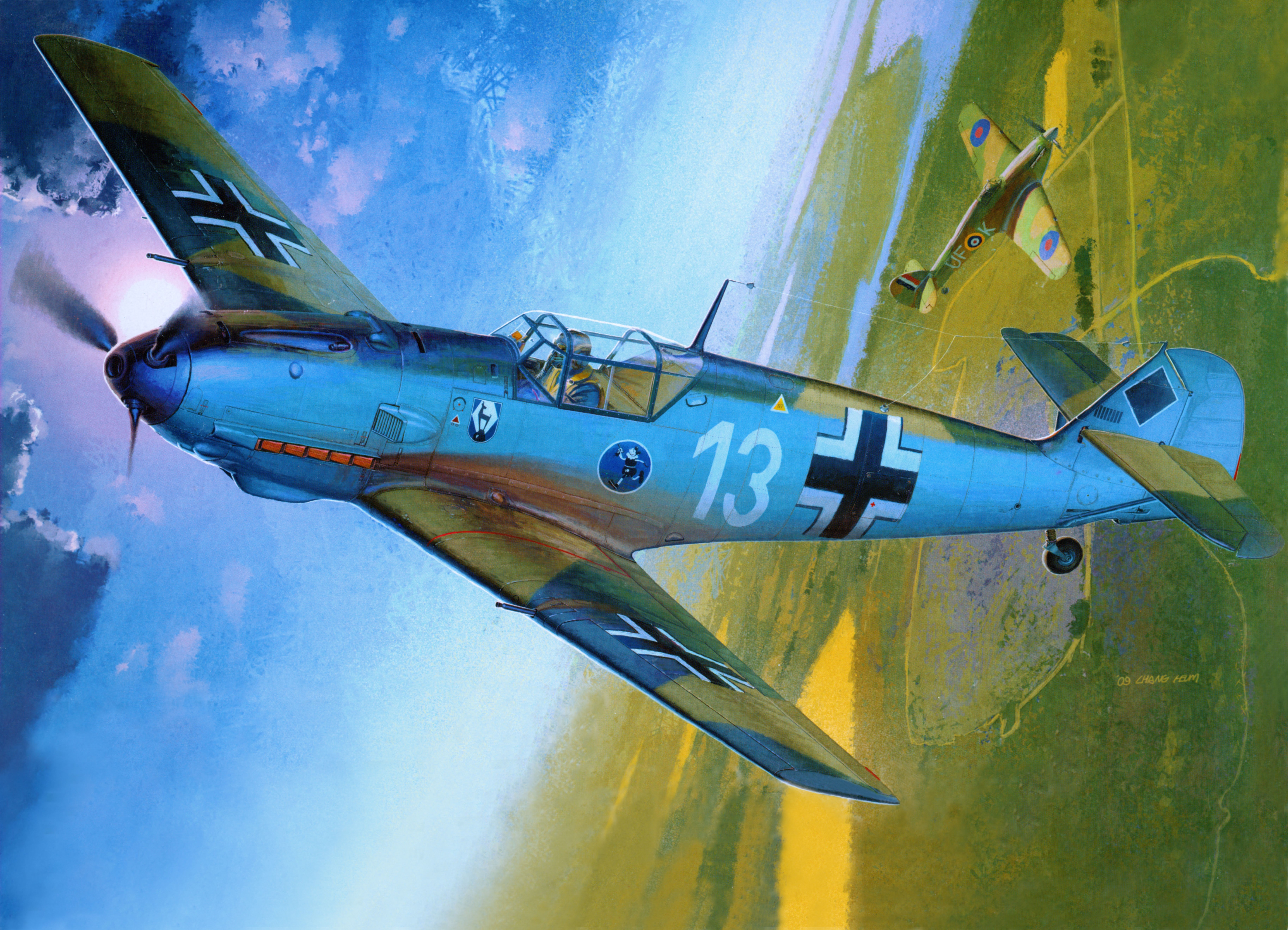 Bf-109 E-3 Airplane in Flight HD Wallpaper