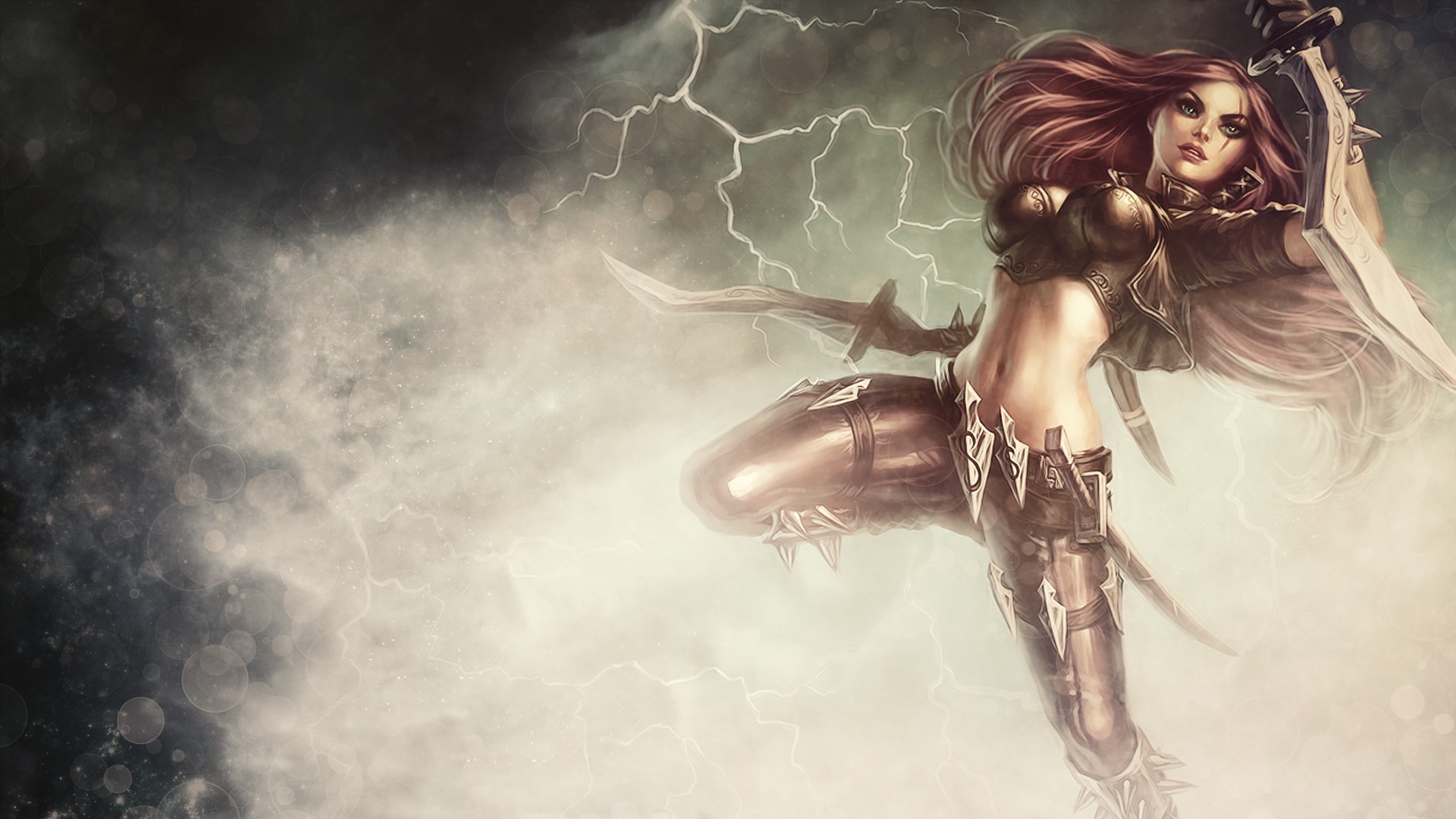 Katarina from League of Legends with swords HD Wallpaper