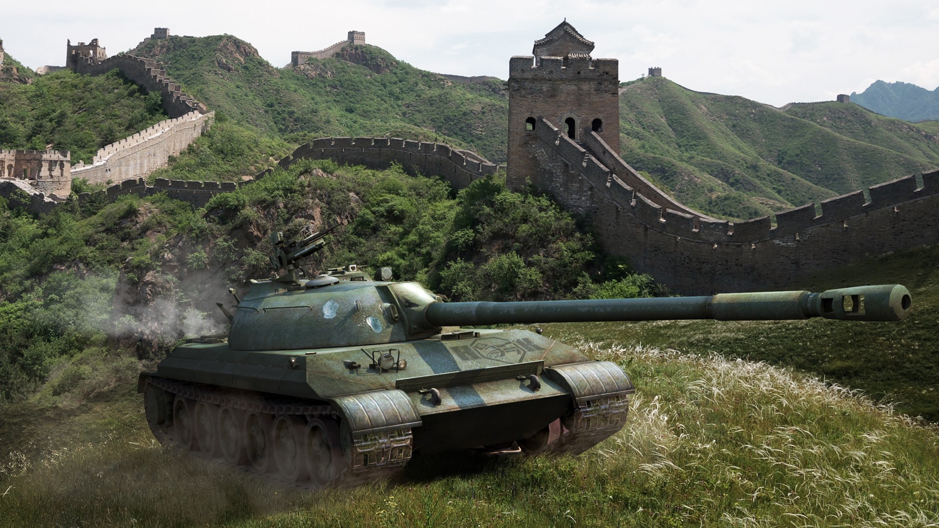 World of Tanks tank on the Great Wall of China HD Wallpaper