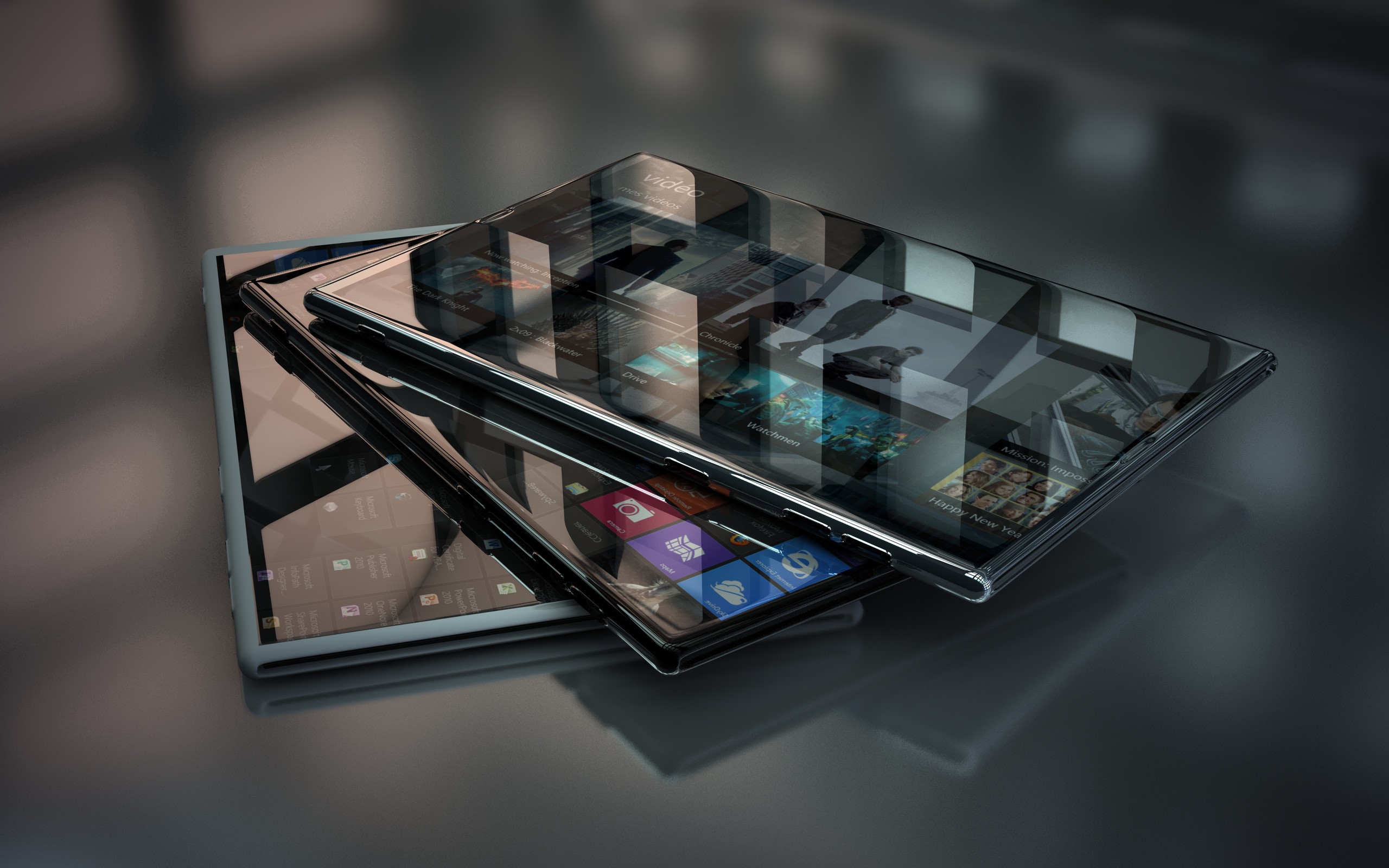 Windows tablets with user interfaces HD Wallpaper