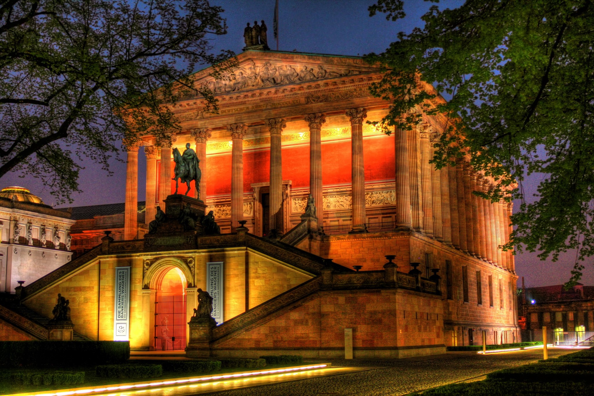 Altes Museum, Berlin, Germany at Night HD Wallpaper