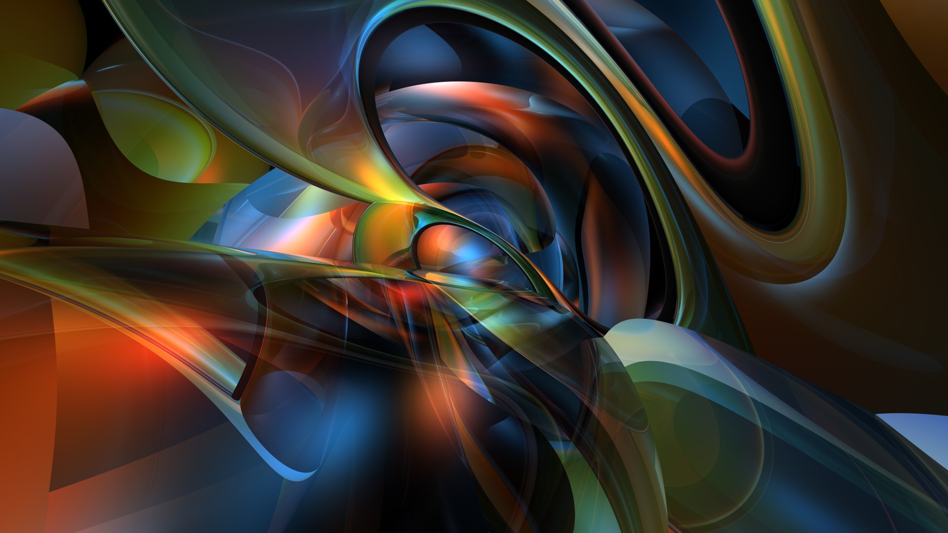 Abstract swirling shapes with vibrant colors HD Wallpaper