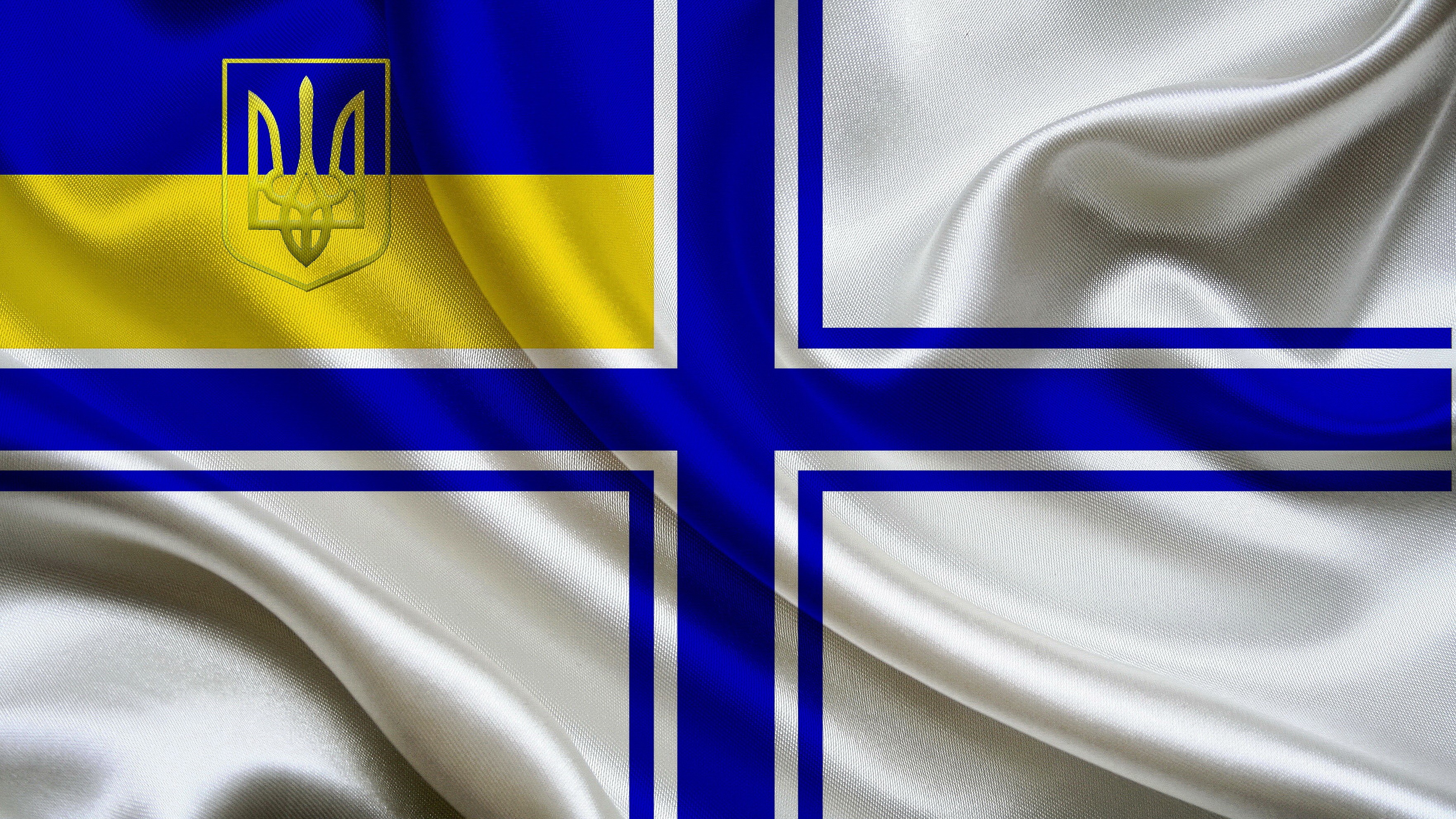 Ukrainian flag with Nordic cross HD Wallpaper