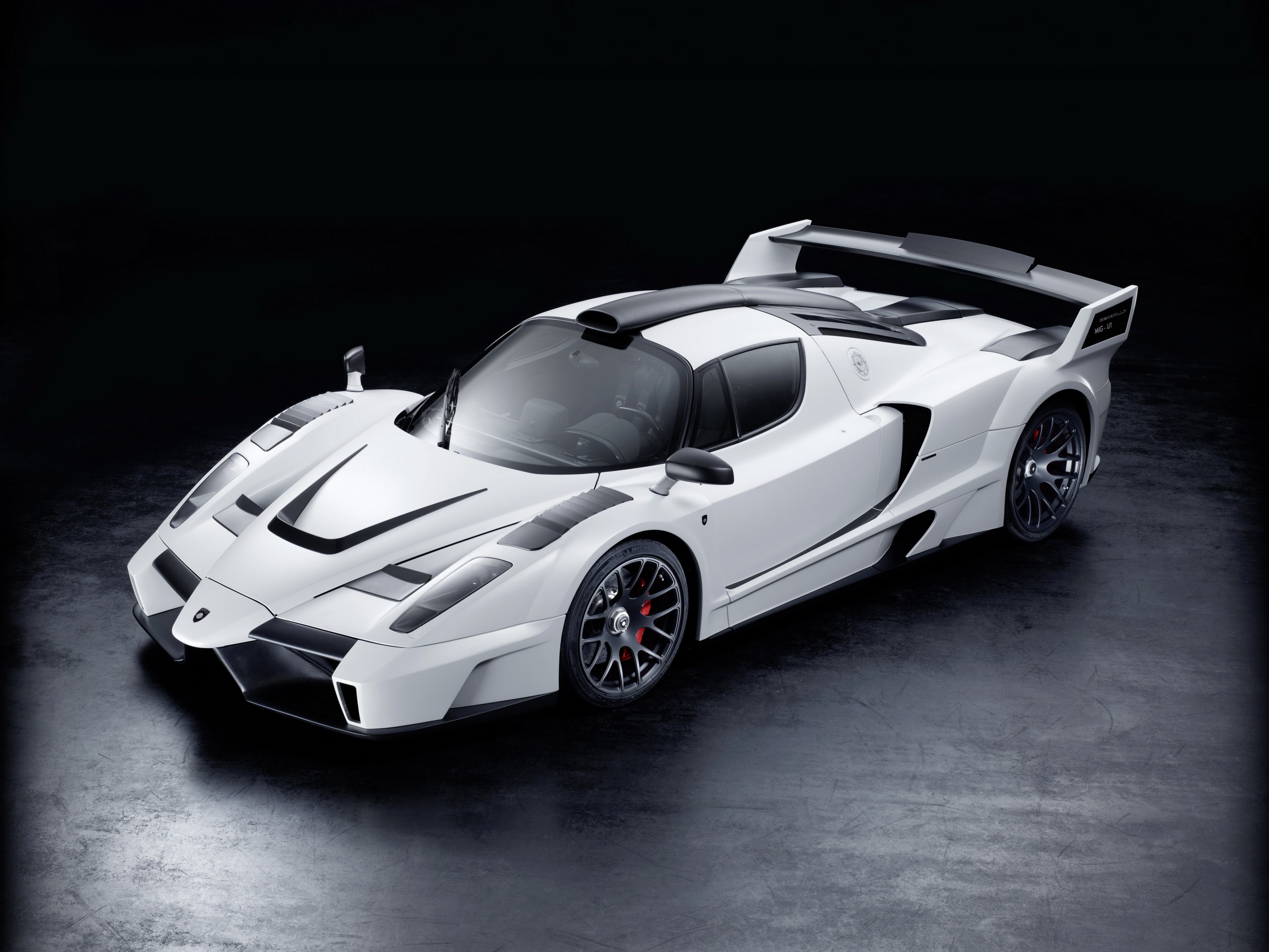 White Gemballa MIG-U1 based on Ferrari Enzo HD Wallpaper