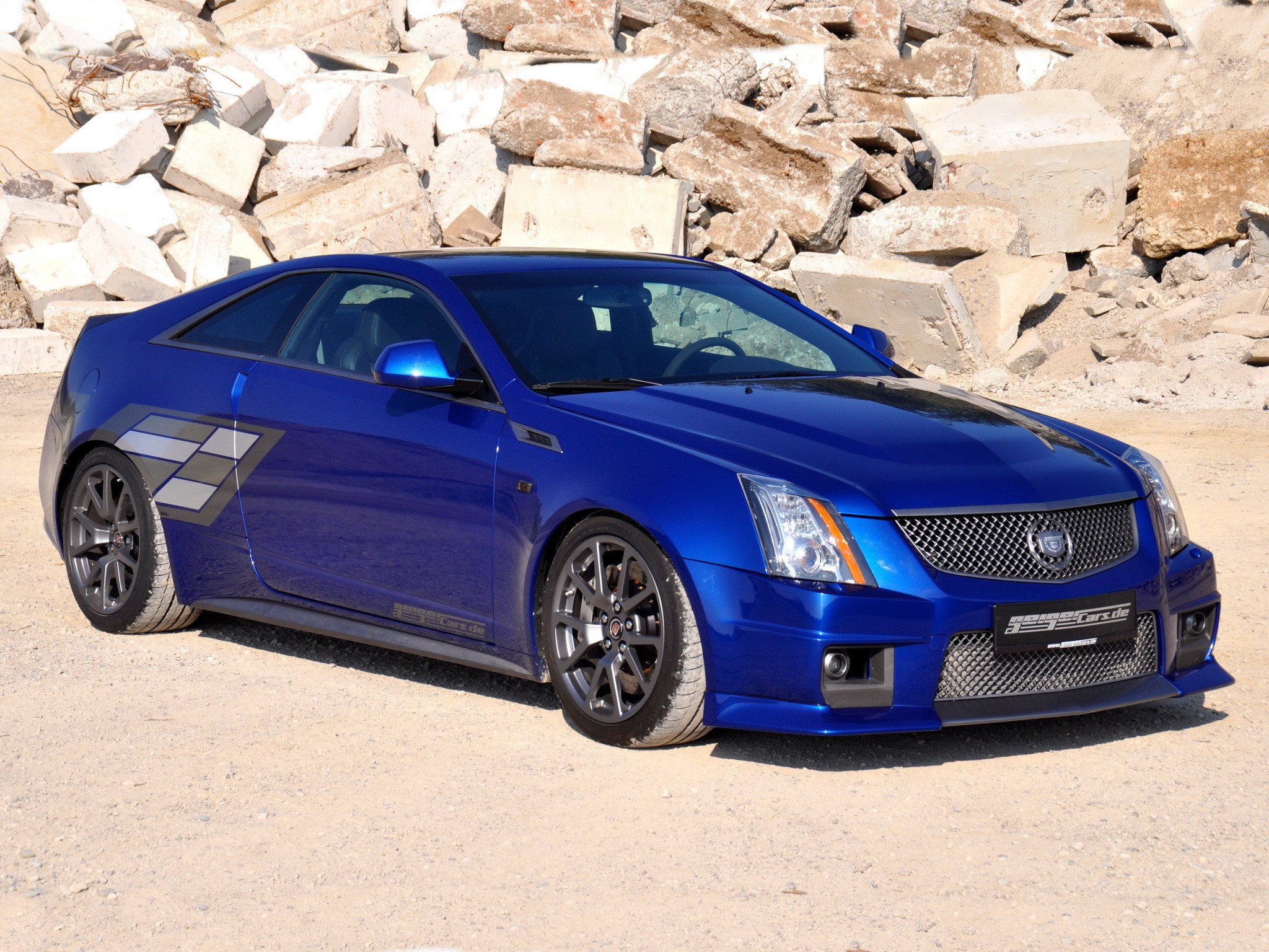 Blue Geiger CTS-V Coupe by Cadillac HD Wallpaper