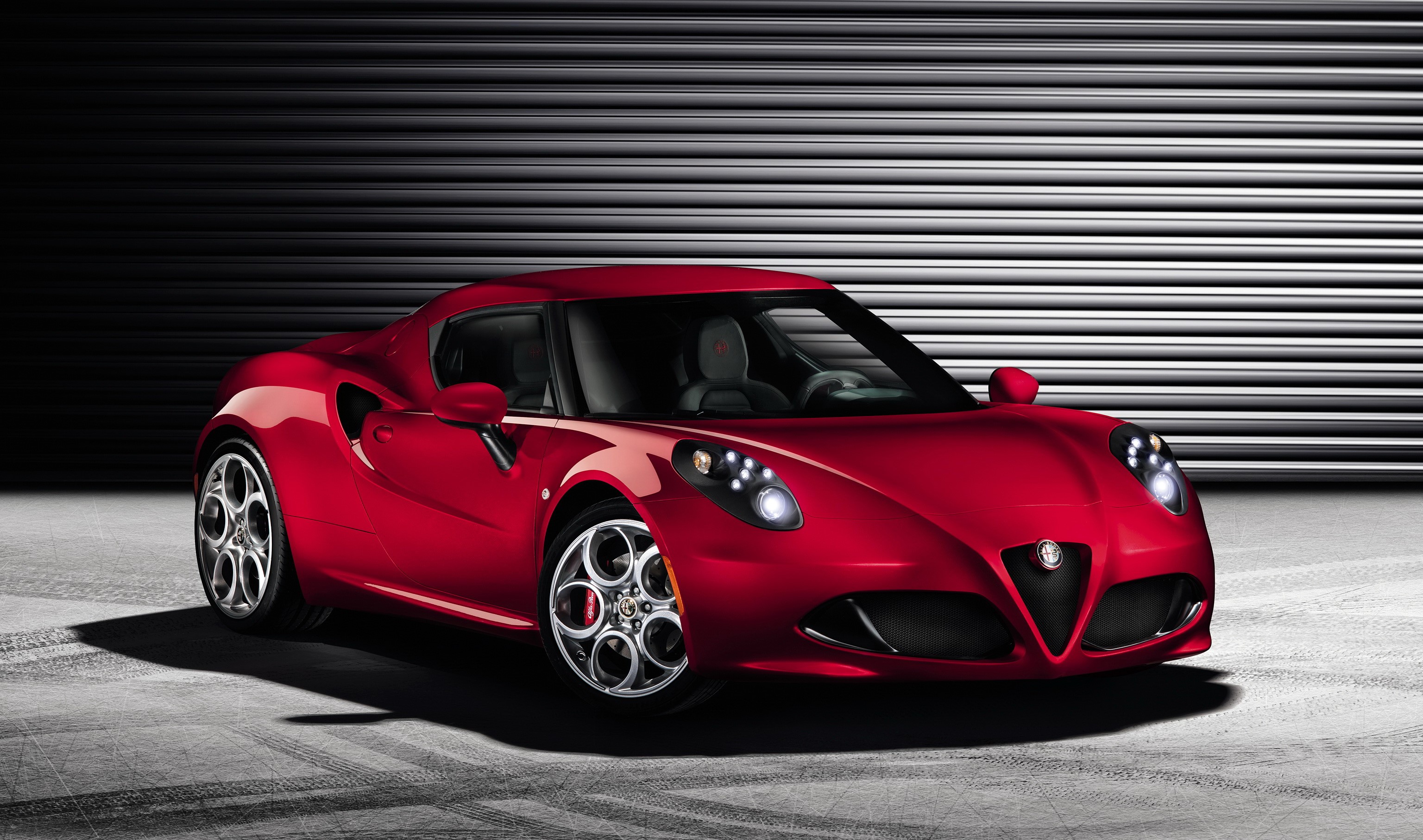 Red Alfa Romeo 4C sports car HD Wallpaper