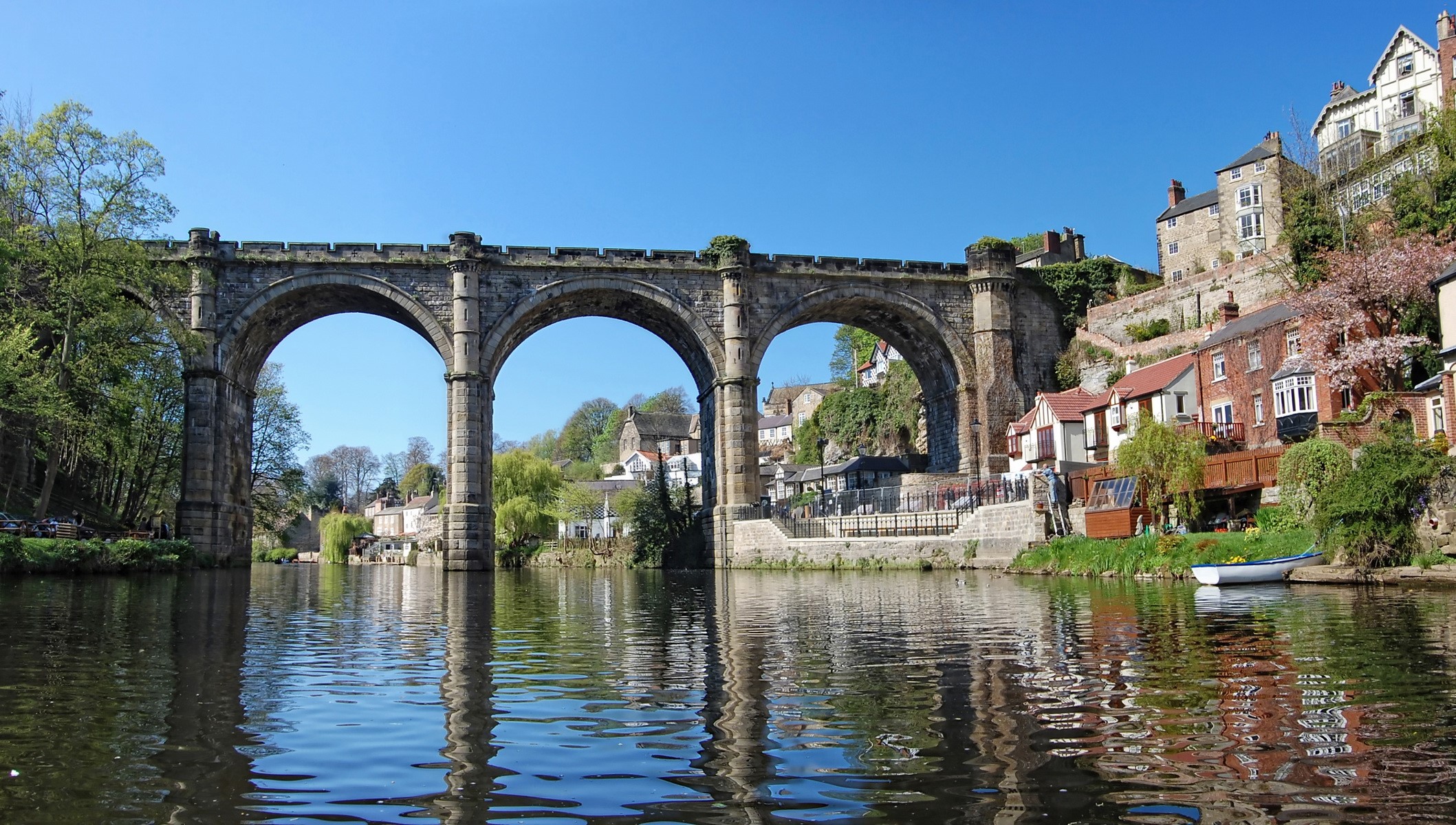 Knaresborough Viaduct over River Nidd, England HD Wallpaper