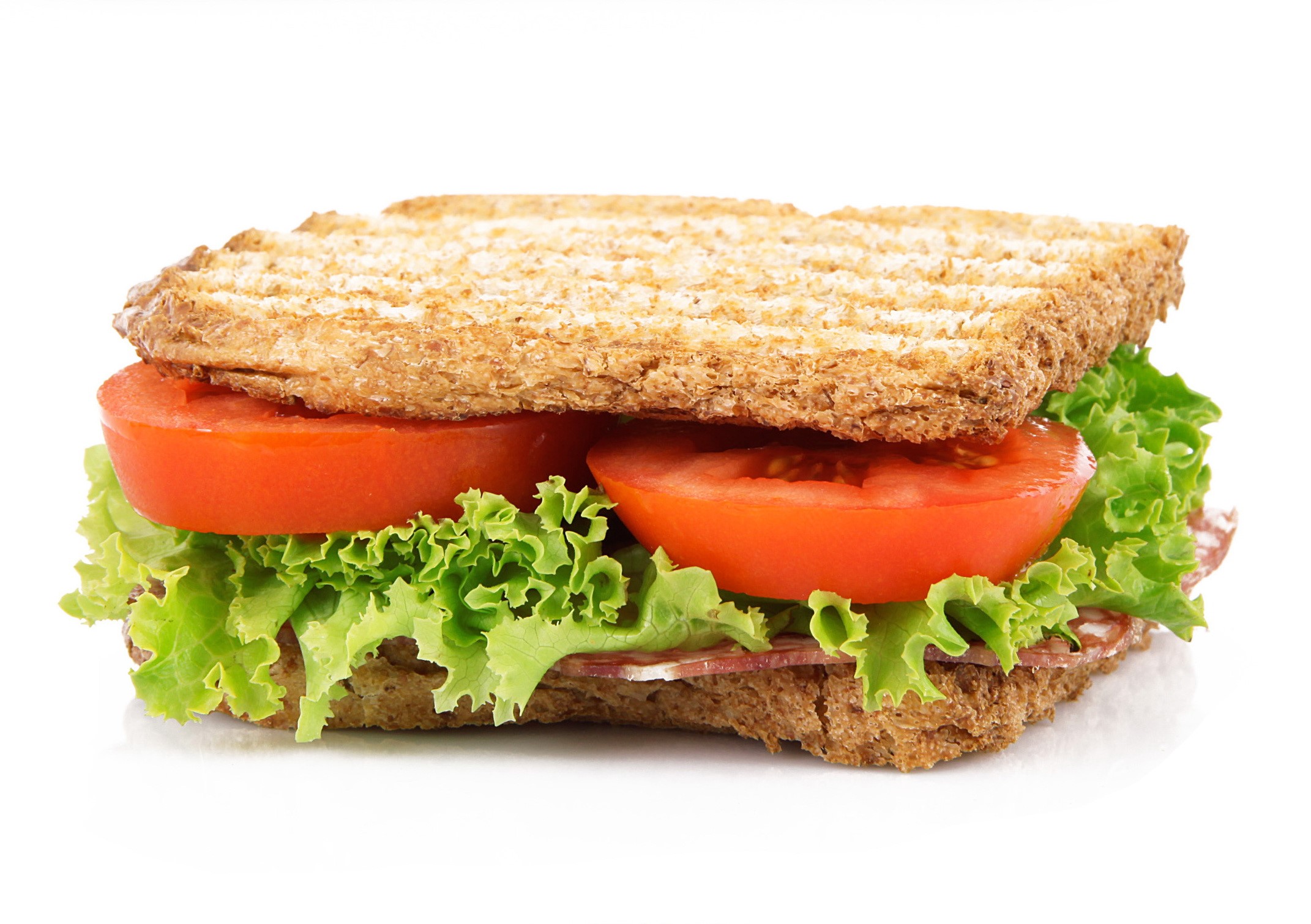 Sandwich with lettuce and tomatoes HD Wallpaper
