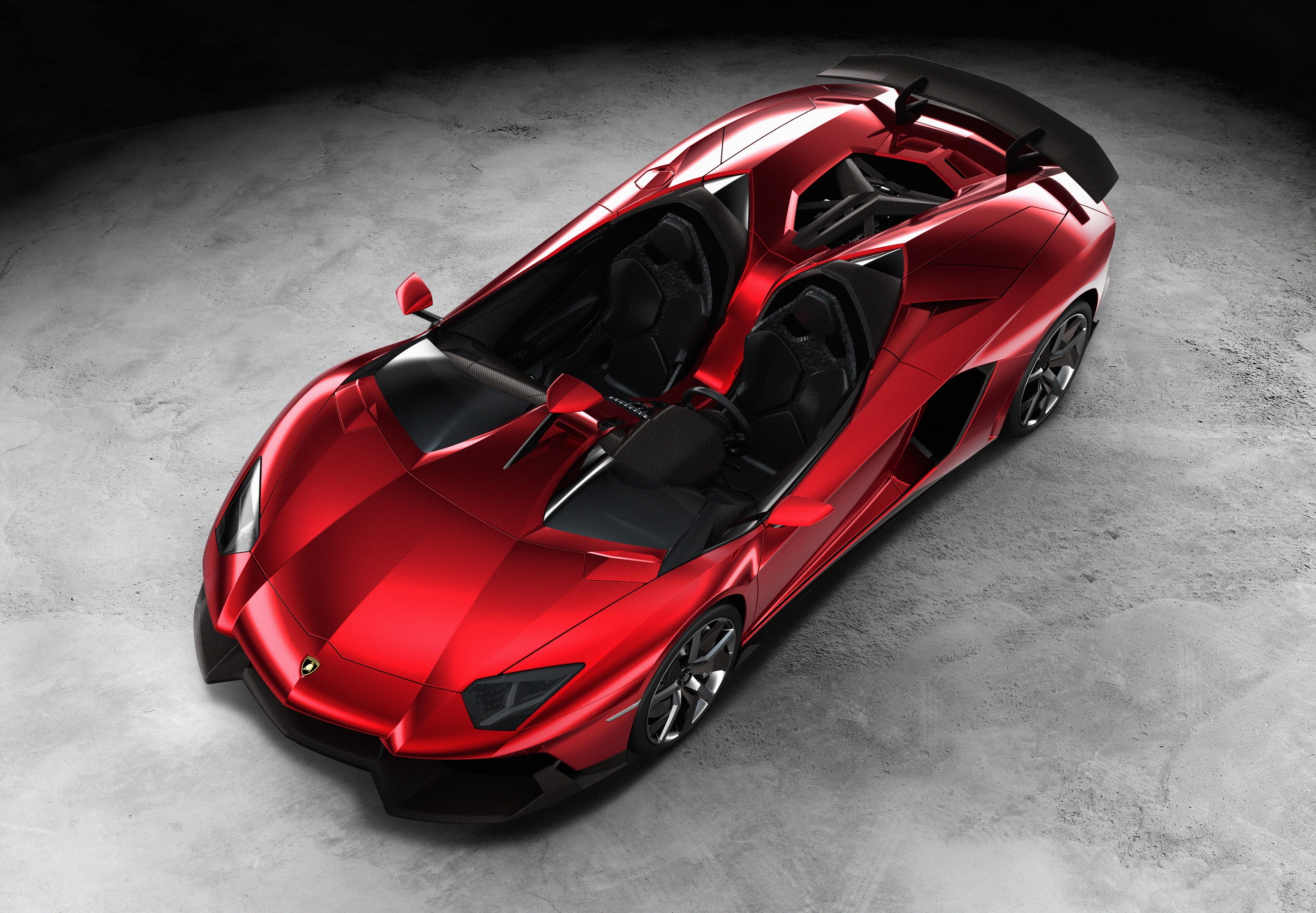 Red Lamborghini Aventador J Roadster HD Wallpaper